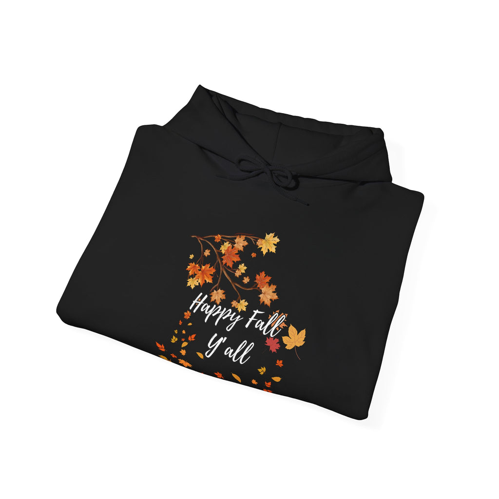 Happy Fall Y'all Hoodie - Cozy Unisex Sweatshirt for Autumn, Thanksgiving Gift, Seasonal Wear, Fall Fashion, Leaf Design
