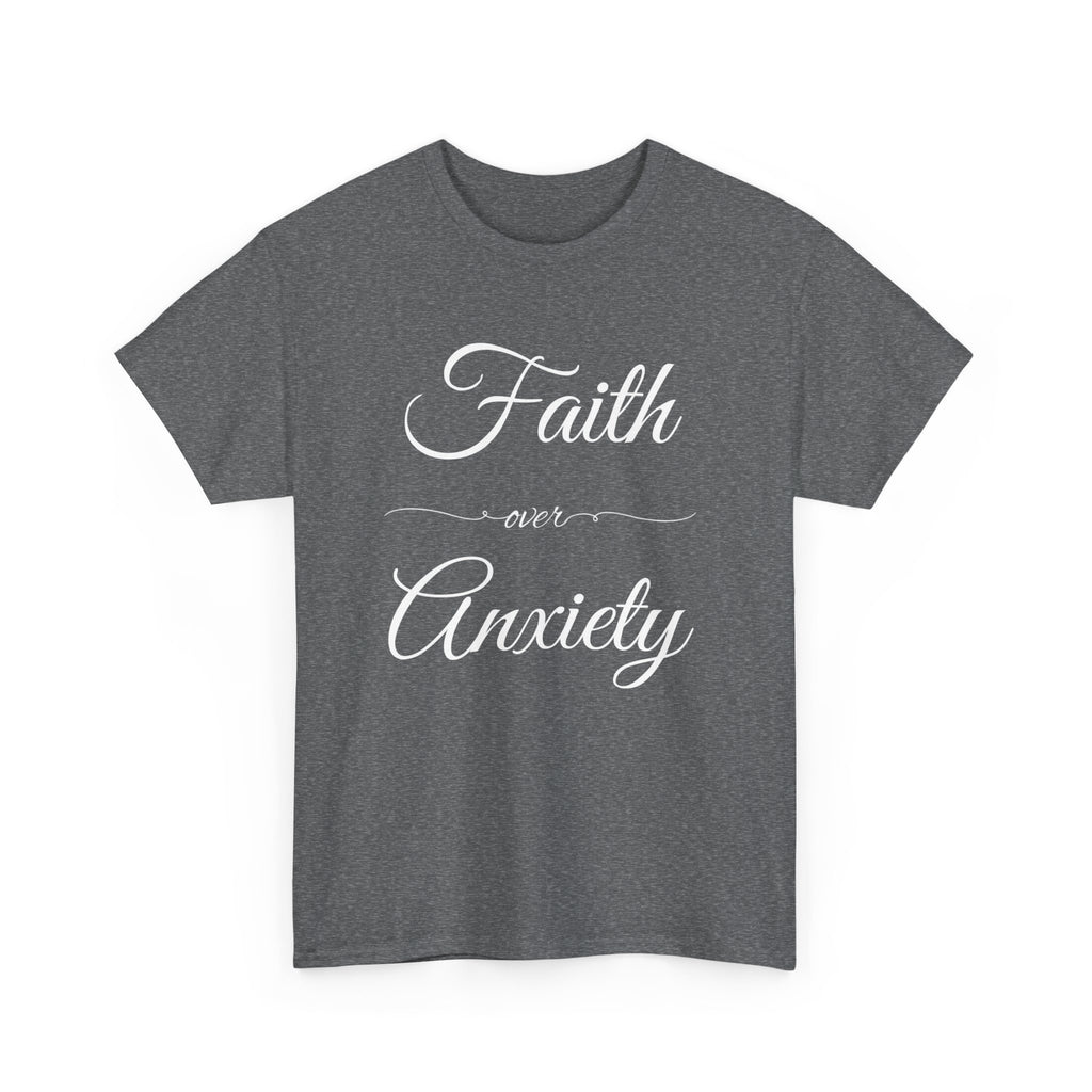 Faith Over Anxiety Unisex Heavy Cotton Tee, Motivational T-Shirt for Stress Relief, Mindfulness Apparel, Gift for Mental Health [...]