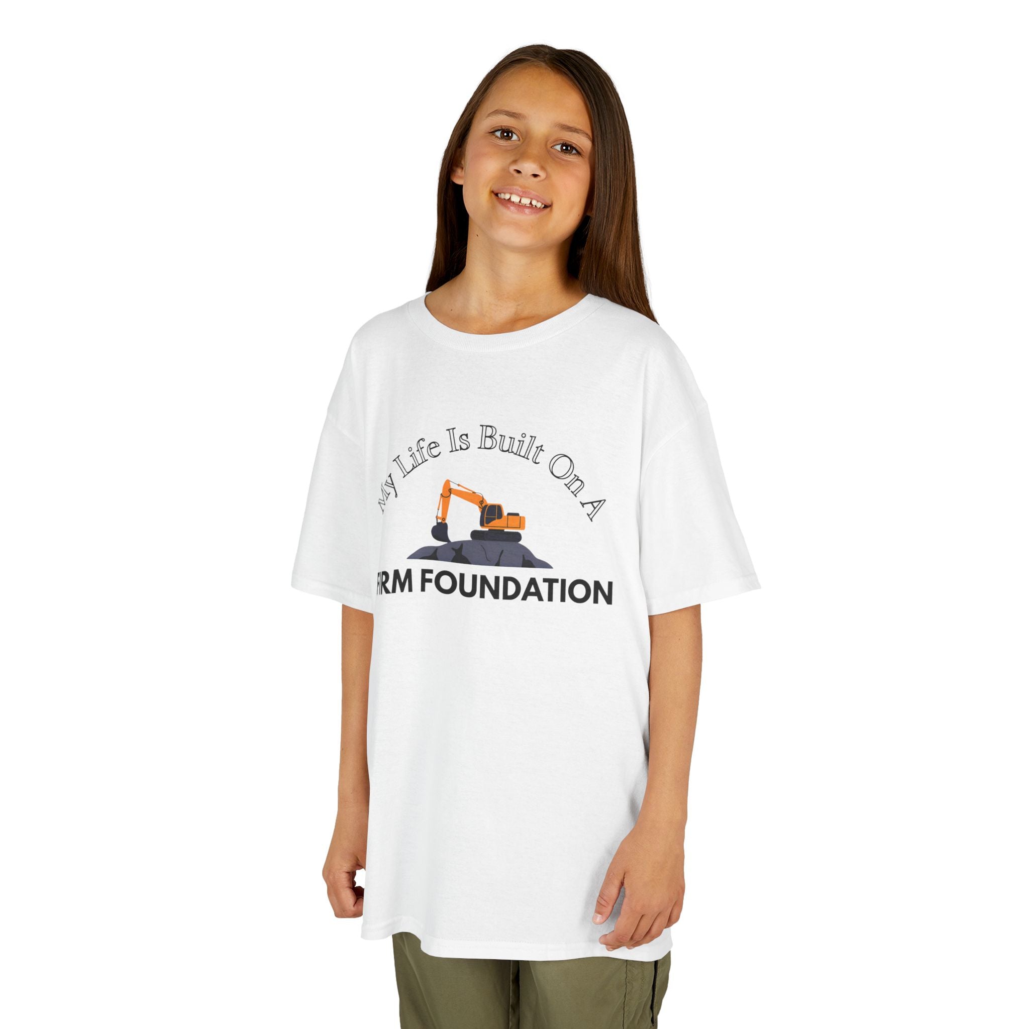 Kids Tee - My Life is Built on a Firm Foundation Construction Image