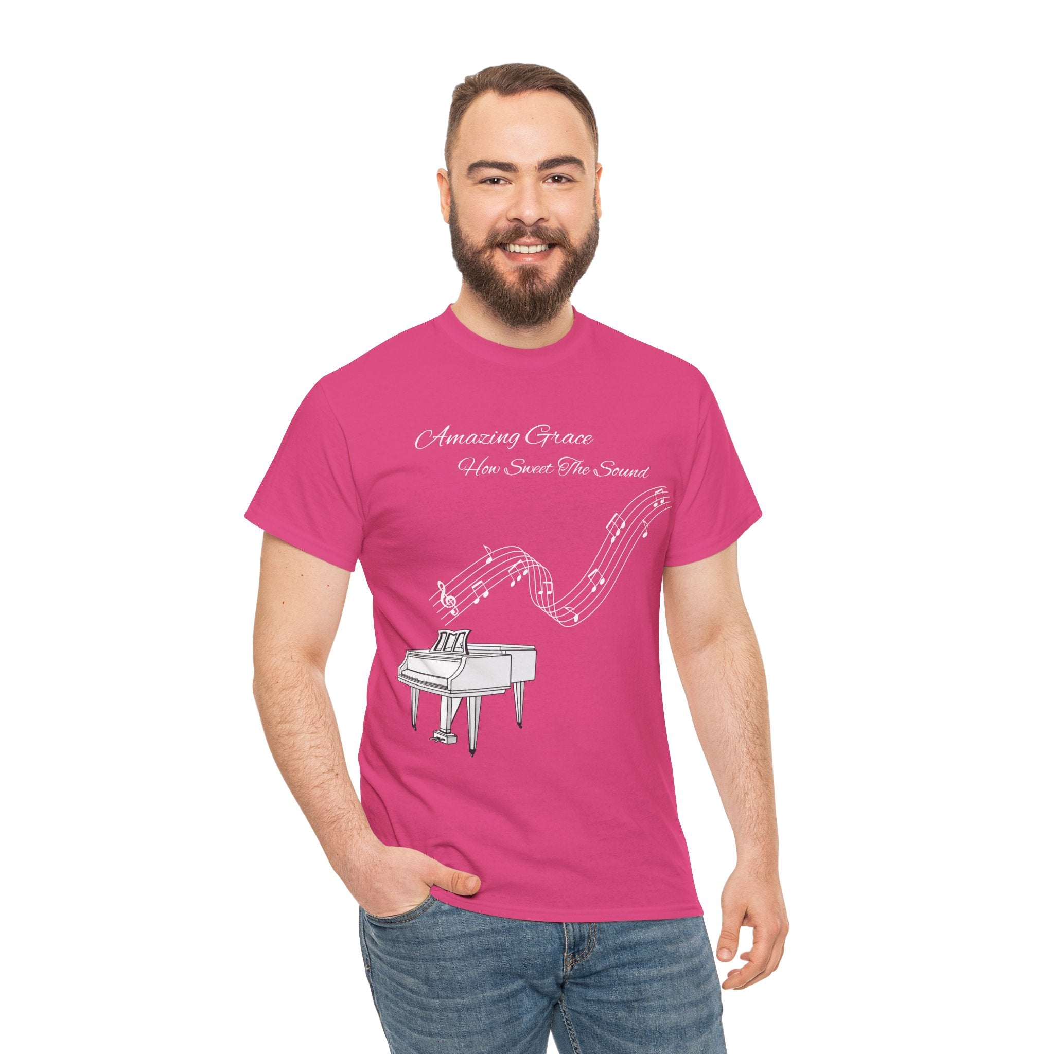 Music Lover's Unisex Tee - Amazing Grace Design, Perfect Gift for Musicians, Casual Wear, Music Event Shirt, Piano Lovers Top