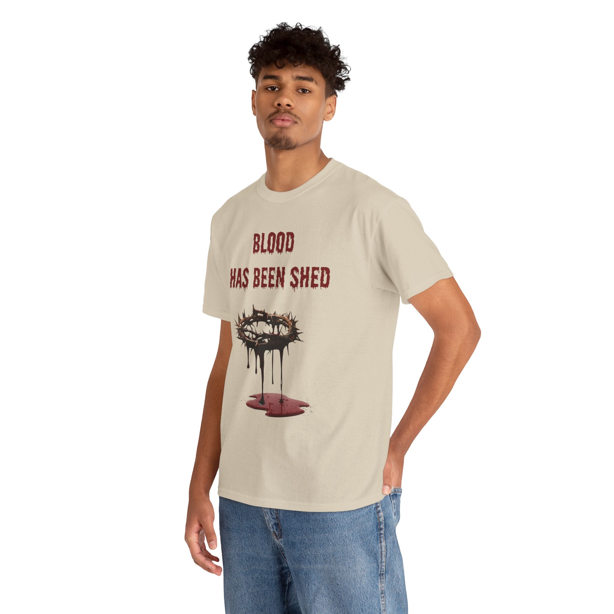 Faith-Inspired Halloween Graphic Tee, Unisex Heavy Cotton T-Shirt, Spiritual Apparel, Religious Gift, Church Event Wear, Unique Faith T-Shirt