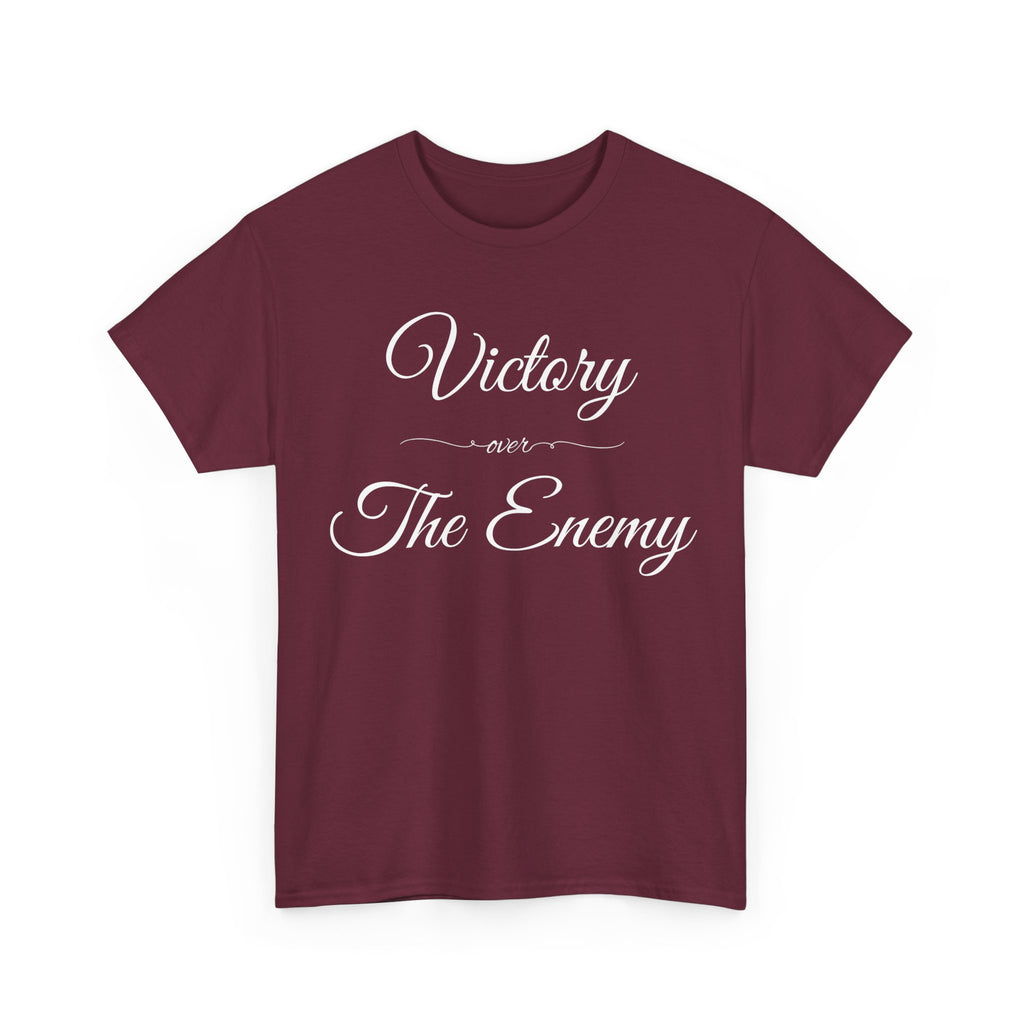 Victory Over The Enemy Tee, Inspirational T-Shirt, Motivational Cotton Tee, Gift for Warriors, Casual Wear, Empowerment Shirt