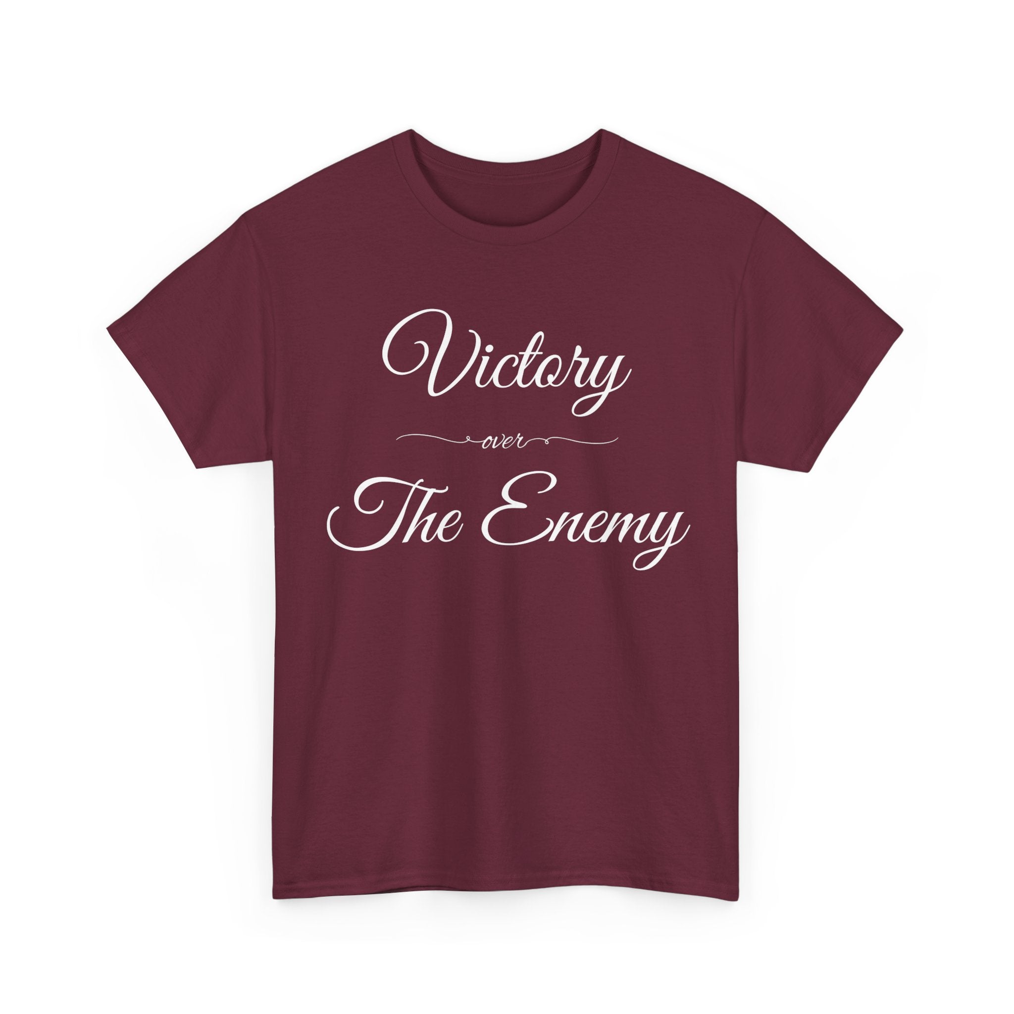 Victory Over The Enemy Tee, Inspirational T-Shirt, Motivational Cotton Tee, Gift for Warriors, Casual Wear, Empowerment Shirt
