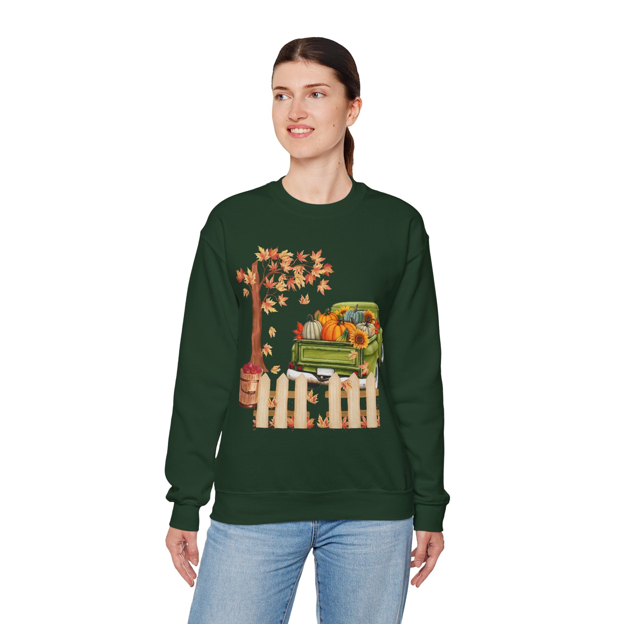 Autumn Vibes Crewneck Sweatshirt – Cozy Fall Apparel, Pumpkin Decor, Harvest Festival Fashion, Unisex Sweatshirt, Seasonal Layering
