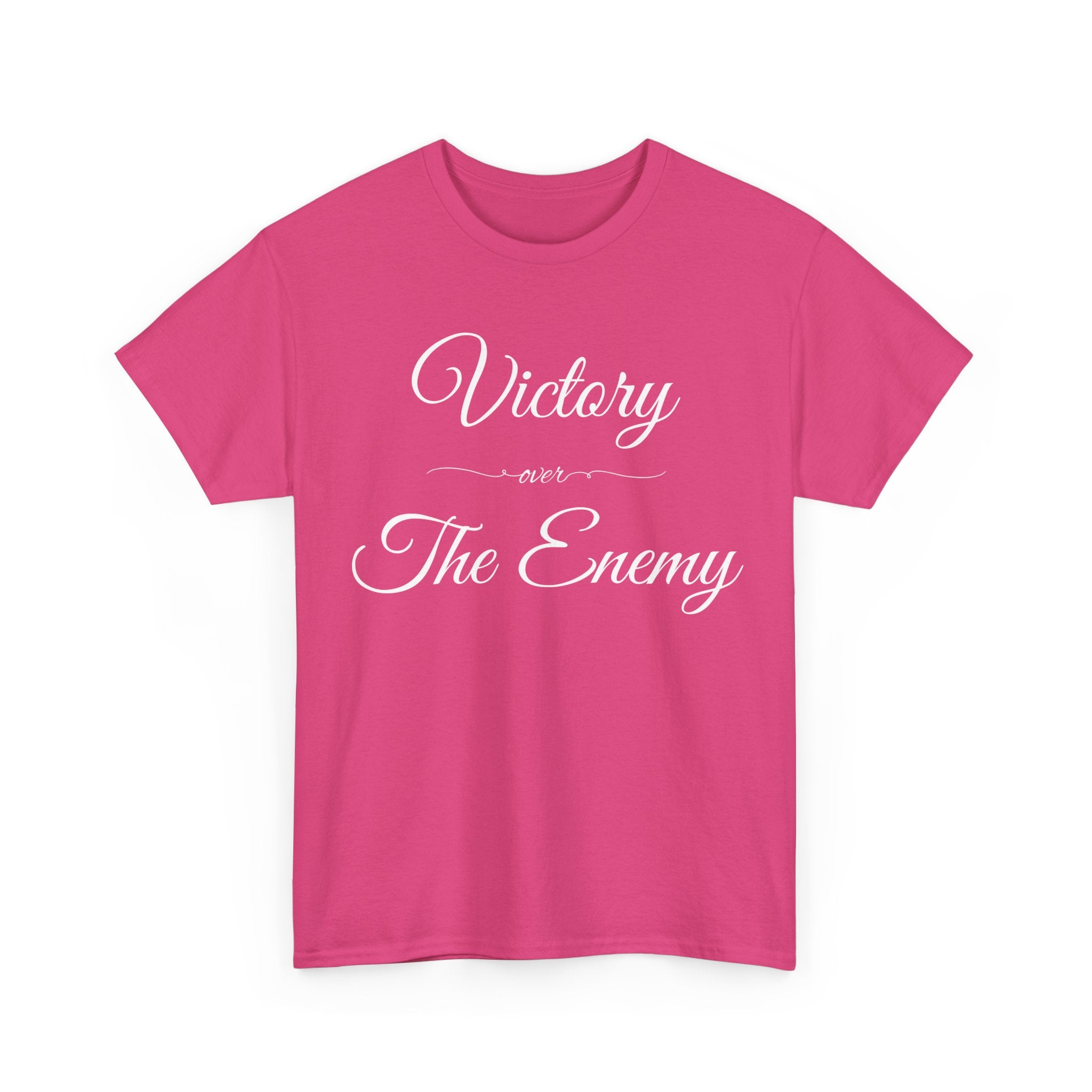 Victory Over The Enemy Tee, Inspirational T-Shirt, Motivational Cotton Tee, Gift for Warriors, Casual Wear, Empowerment Shirt