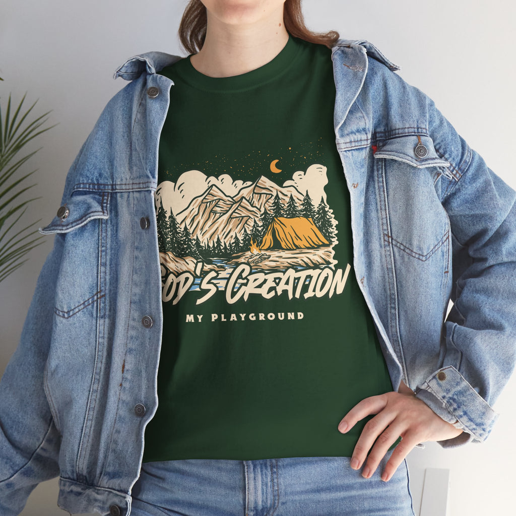 Nature-Inspired Unisex Heavy Cotton Tee, God’s Creation My Playground Shirt, Outdoor Enthusiast Apparel, Gift for Adventurers, Camping [...]