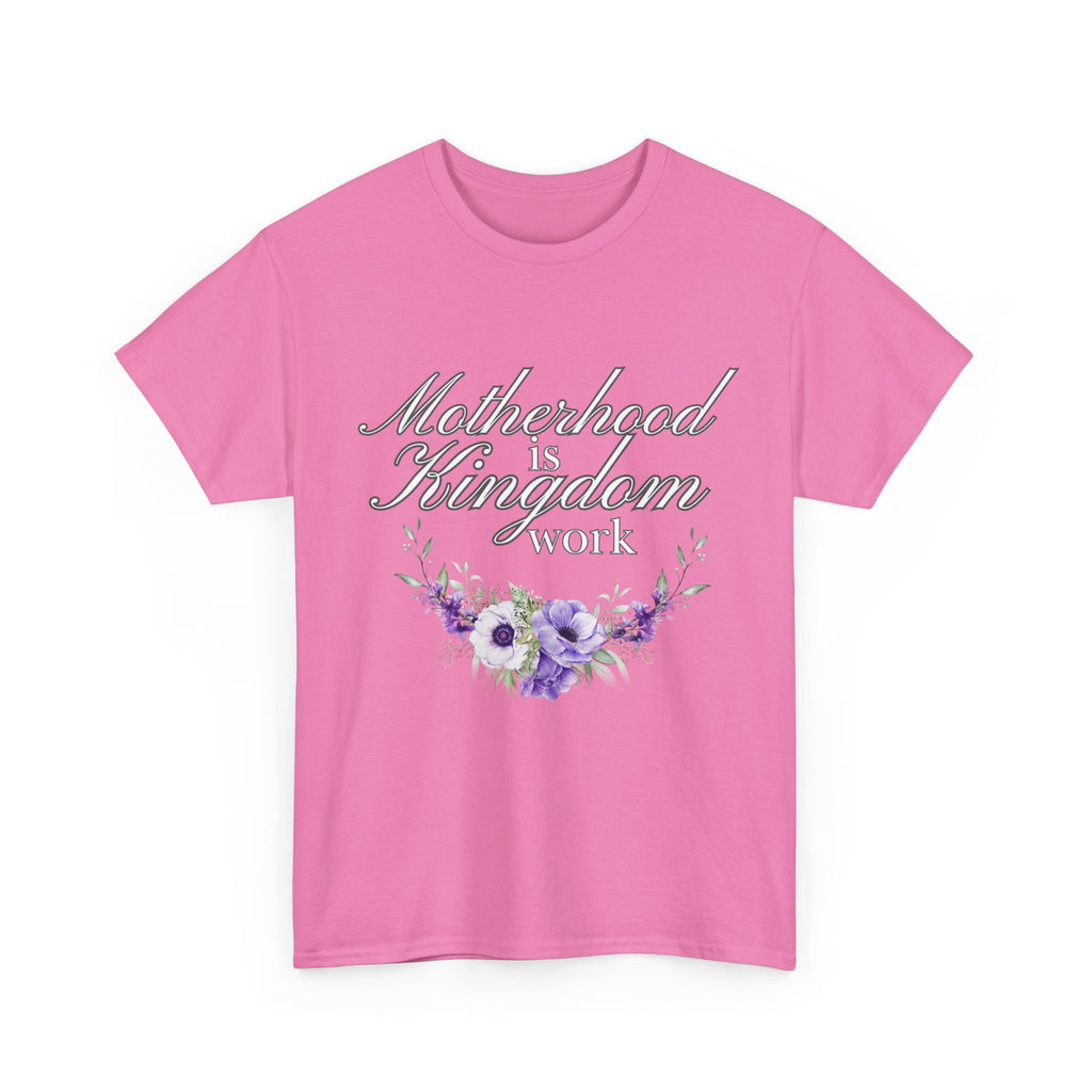Motherhood is Kingdom Work Unisex Tee - Celebrate Motherhood, Gift for Moms, Cute Floral Design, Relaxed Fit, Everyday Wear