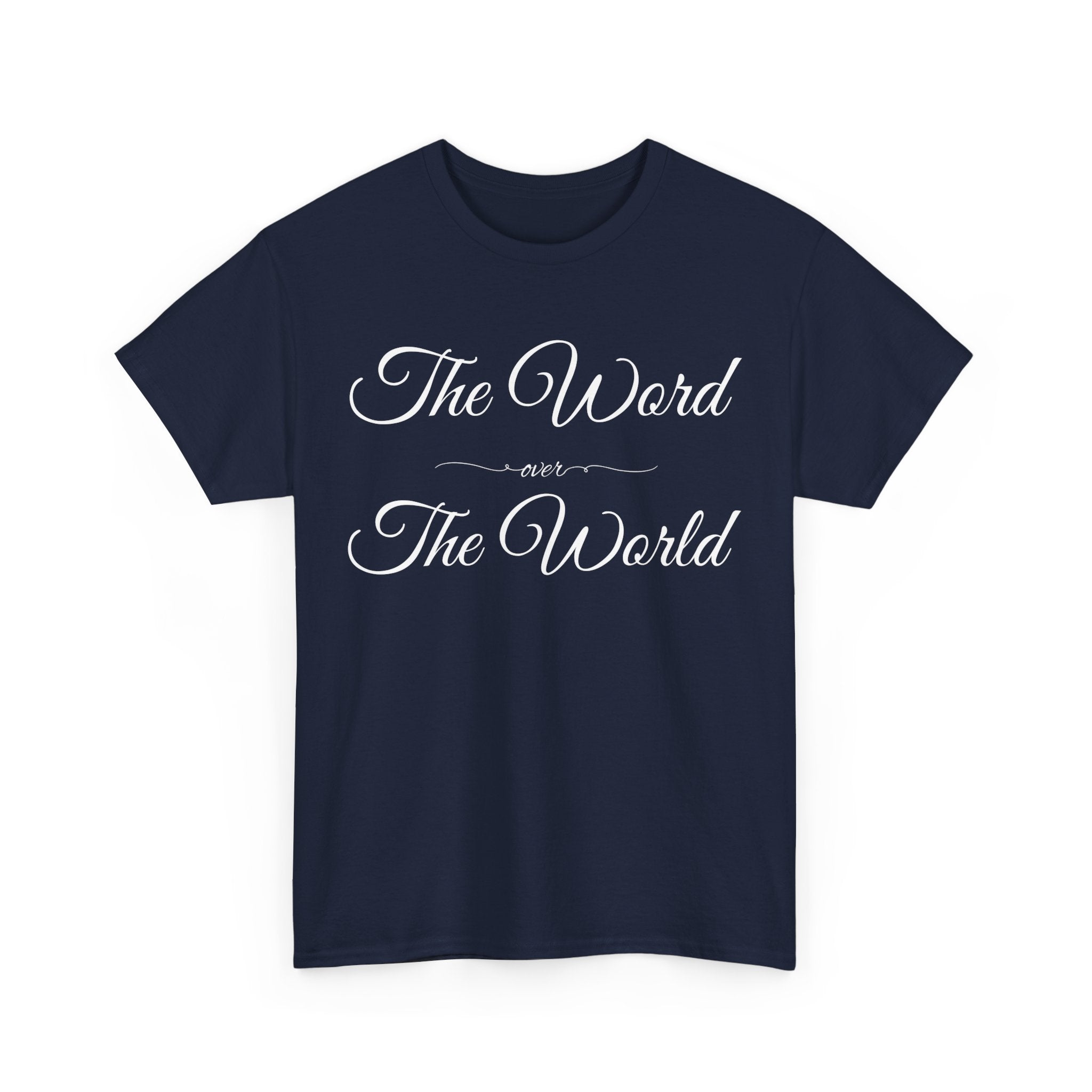 Inspirational Unisex Heavy Cotton Tee - The Word Over The World - Motivational Shirt, Gift for Friends, Cousins, Family, Casual Wear, [...]