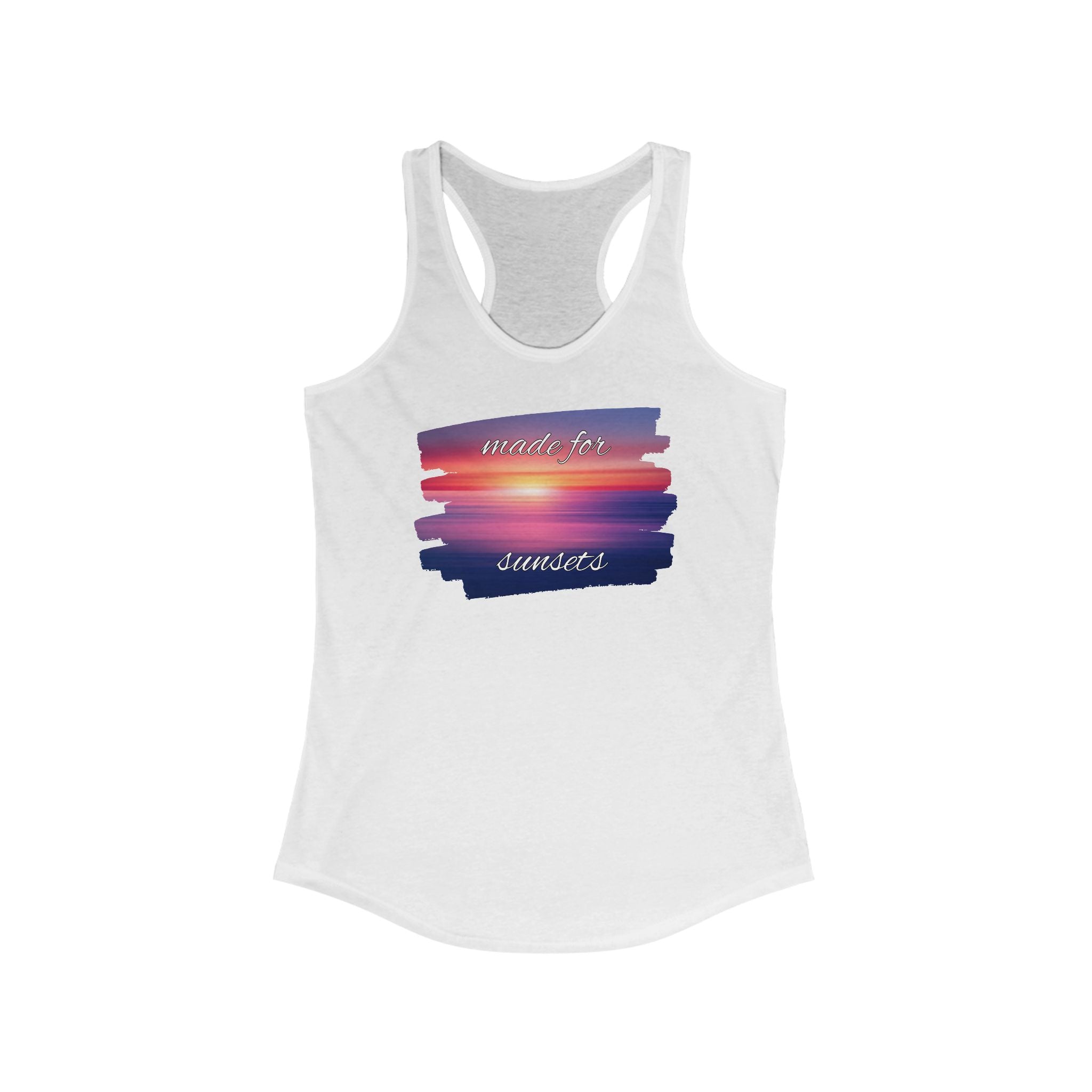 Sunset Vibes Racerback Tank | Summer Wear, Beach Tank, Casual Top, Gift for Her, Vacation Outfit