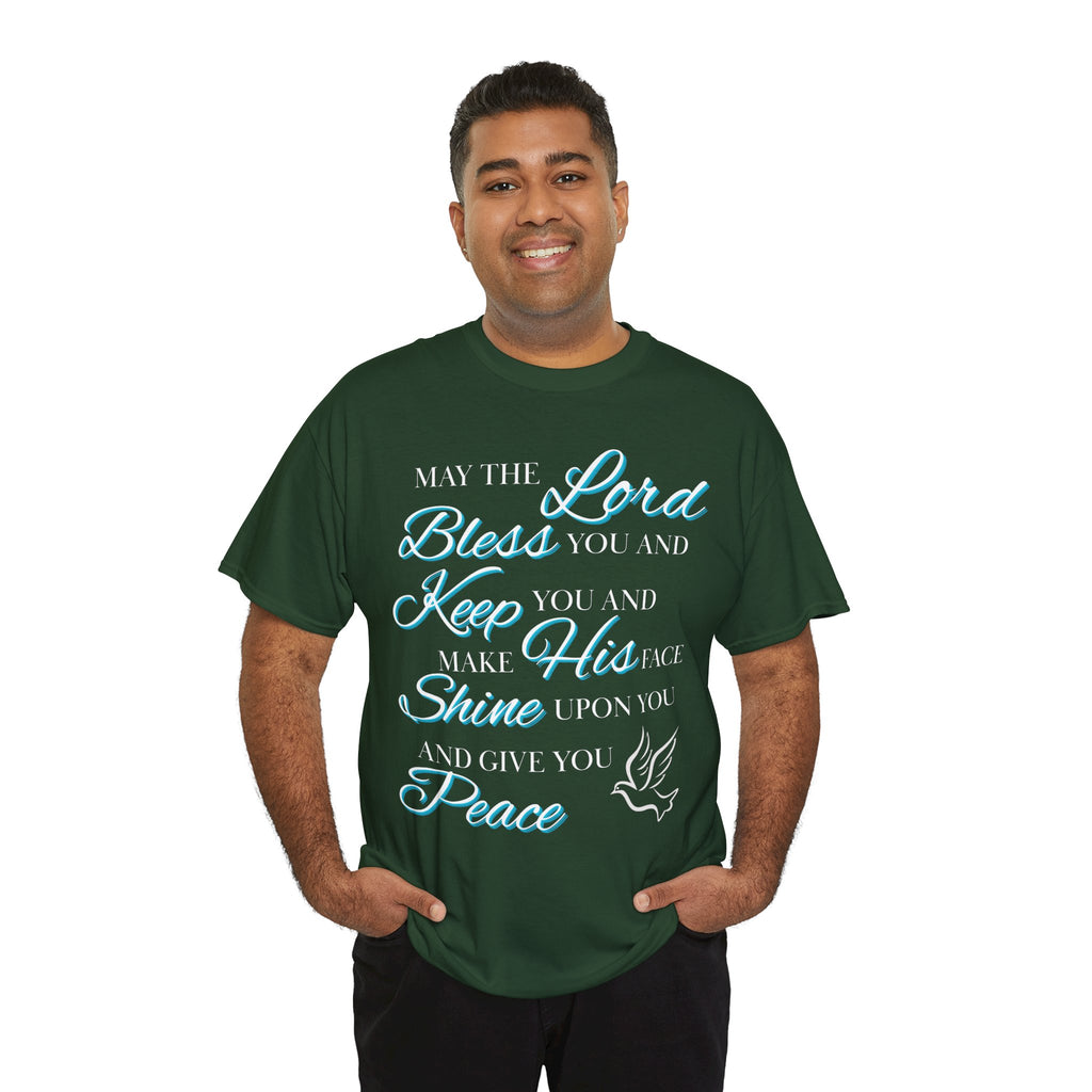 May The Lord Bless You and Keep You Faith-Inspired Unisex Heavy Cotton Tee, Inspirational Graphic Shirt, Christian Gift, Casual Wear, Spiritual Comfort, Religious Apparel