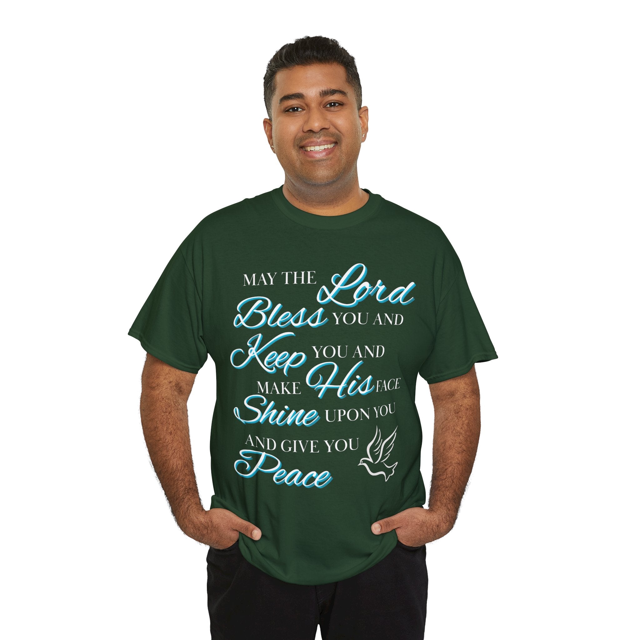 May The Lord Bless You and Keep You Faith-Inspired Unisex Heavy Cotton Tee, Inspirational Graphic Shirt, Christian Gift, Casual Wear, Spiritual Comfort, Religious Apparel
