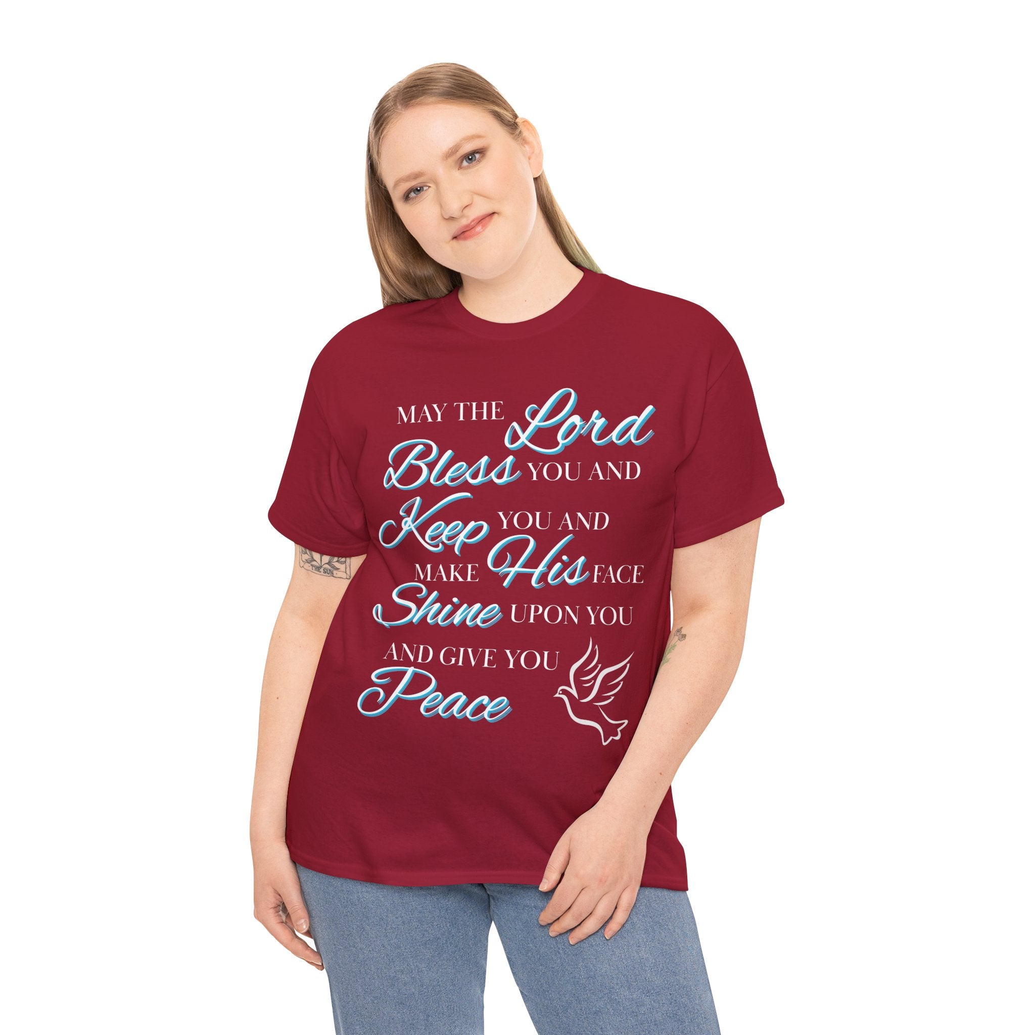 May The Lord Bless You and Keep You Faith-Inspired Unisex Heavy Cotton Tee, Inspirational Graphic Shirt, Christian Gift, Casual Wear, Spiritual Comfort, Religious Apparel