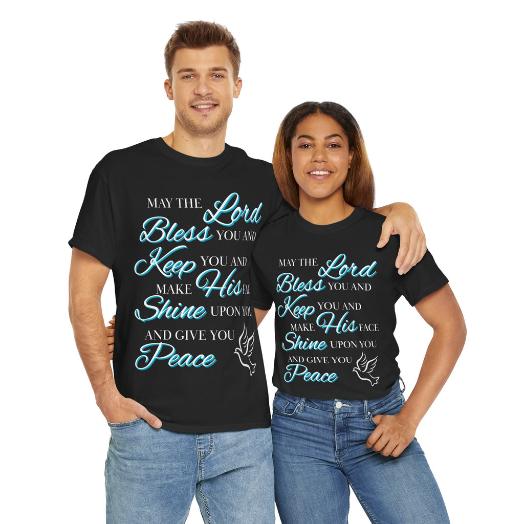 May The Lord Bless You and Keep You Faith-Inspired Unisex Heavy Cotton Tee, Inspirational Graphic Shirt, Christian Gift, Casual Wear, Spiritual Comfort, Religious Apparel