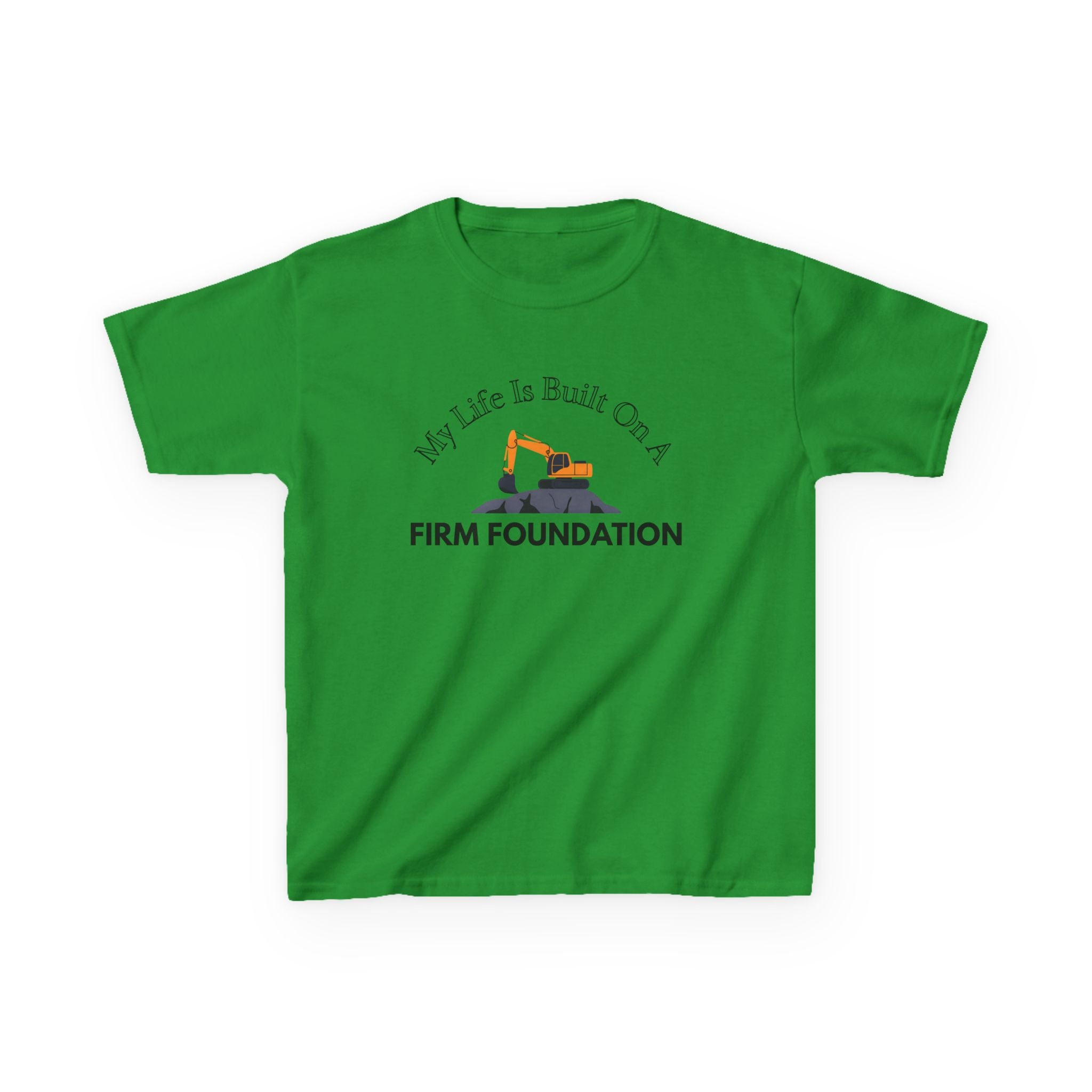 Kids Tee - My Life is Built on a Firm Foundation Construction Image