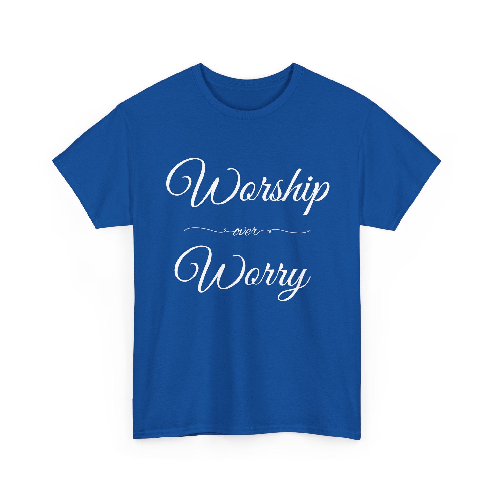 Worship Over Worry Unisex Heavy Cotton Tee - Inspirational T-Shirt, Motivational Apparel, Gift for Faith, Sunday Best, Everyday Comfort