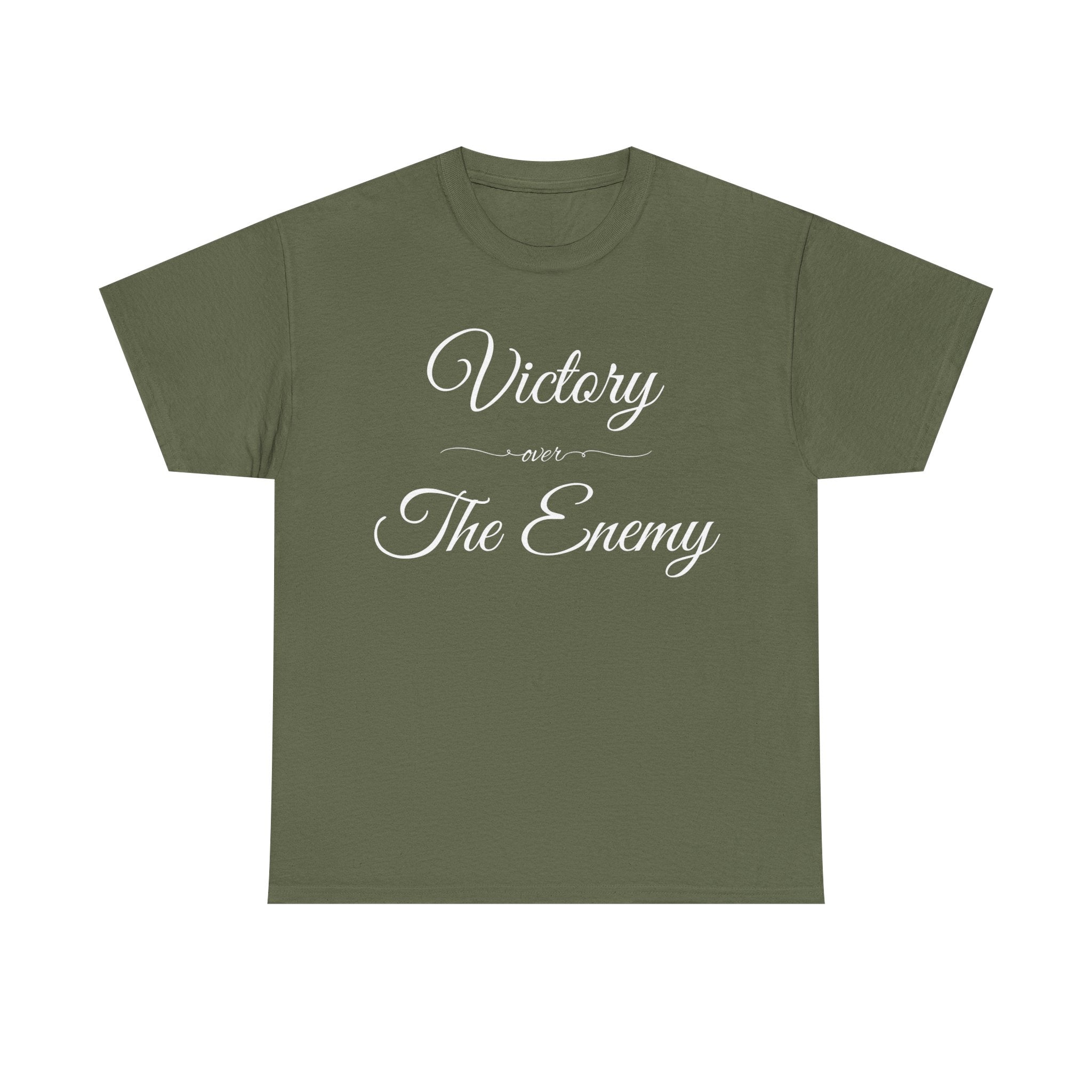 Victory Over The Enemy Tee, Inspirational T-Shirt, Motivational Cotton Tee, Gift for Warriors, Casual Wear, Empowerment Shirt