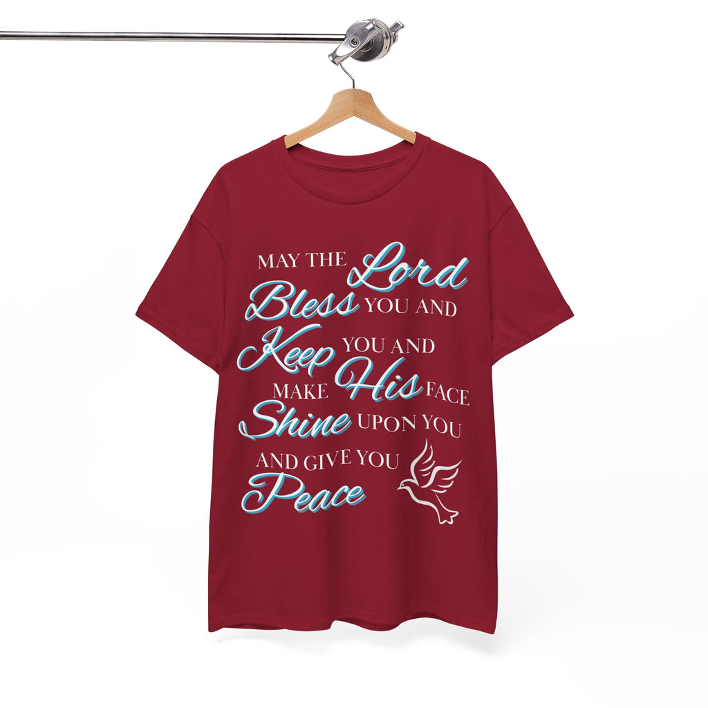 May The Lord Bless You and Keep You Faith-Inspired Unisex Heavy Cotton Tee, Inspirational Graphic Shirt, Christian Gift, Casual Wear, Spiritual Comfort, Religious Apparel