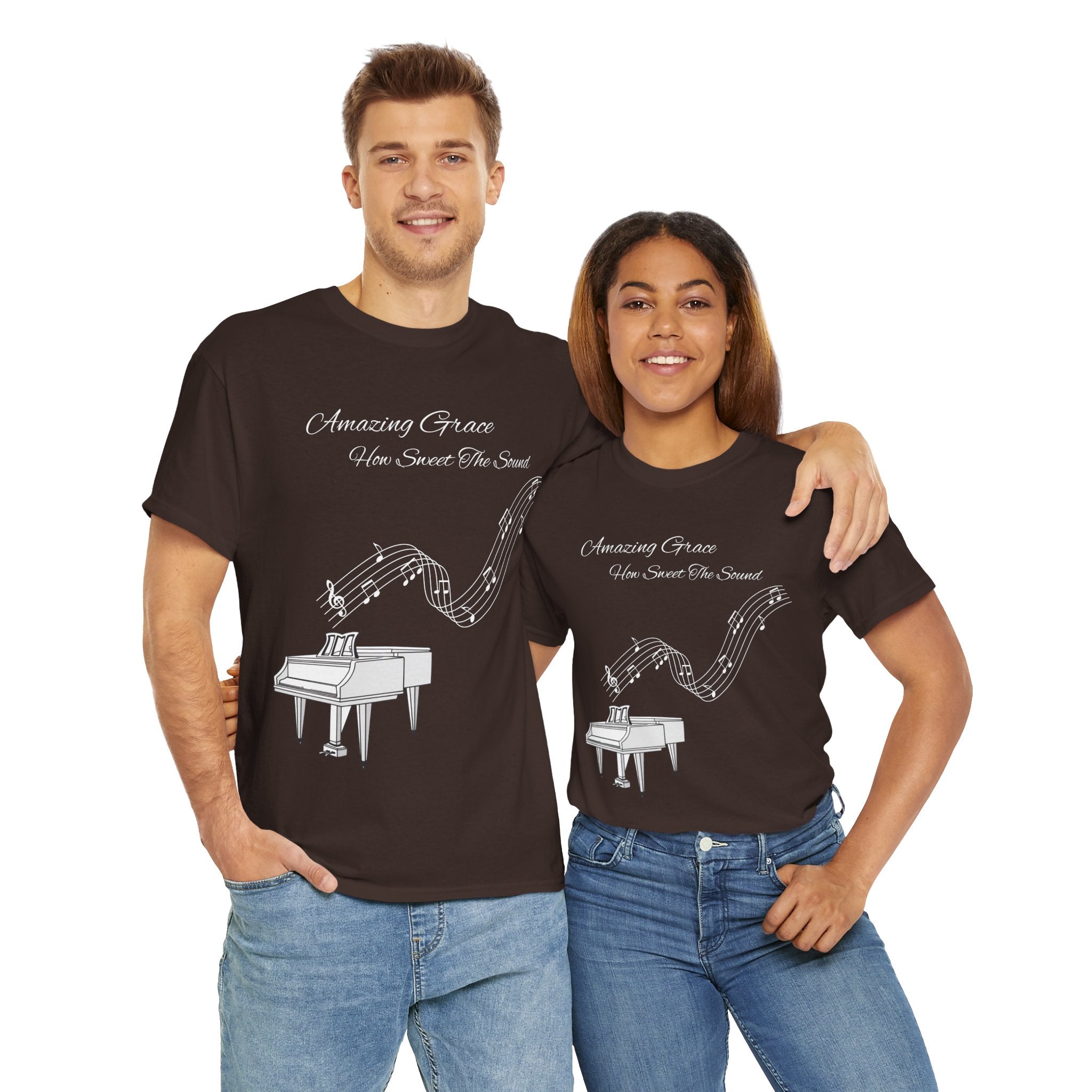 Music Lover's Unisex Tee - Amazing Grace Design, Perfect Gift for Musicians, Casual Wear, Music Event Shirt, Piano Lovers Top