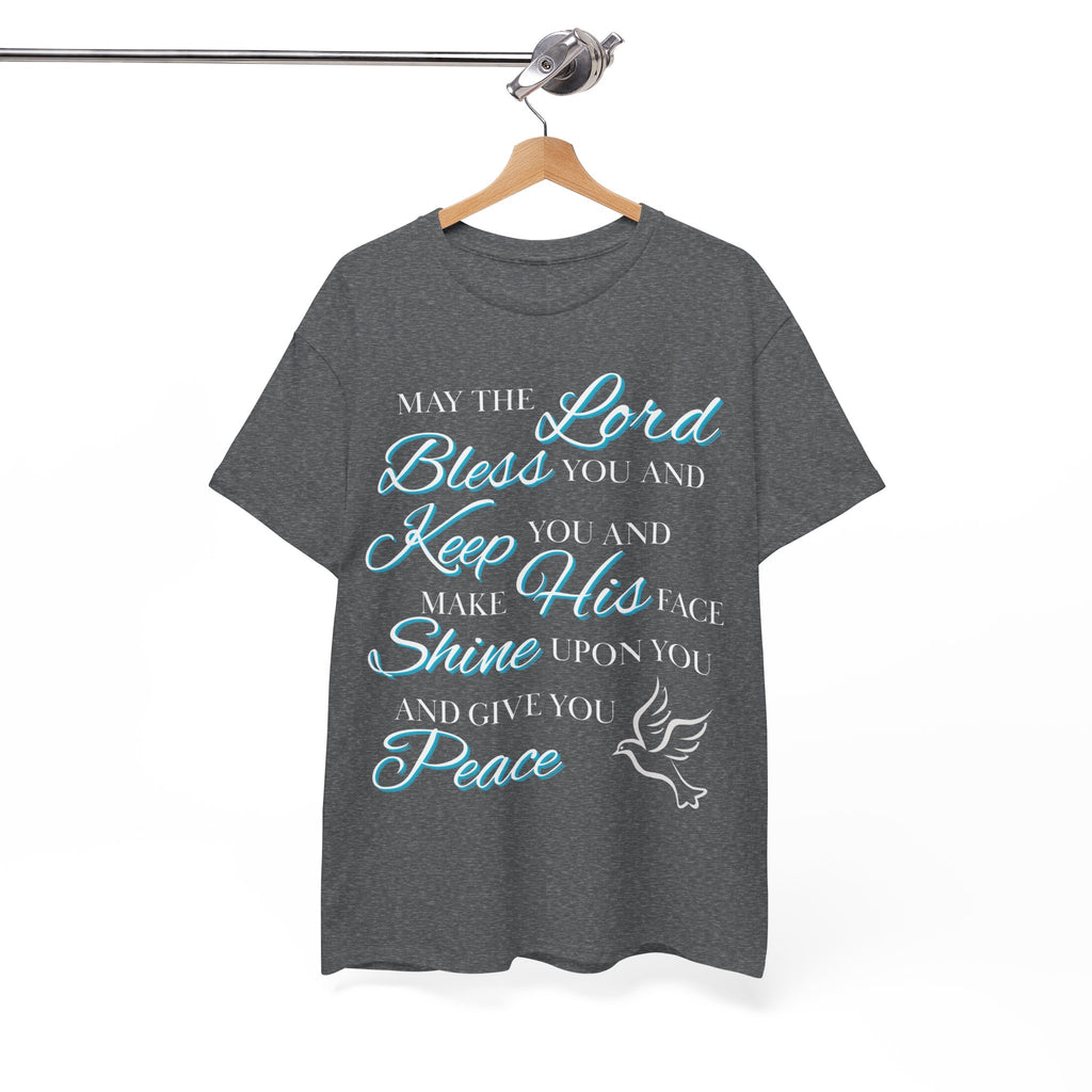 May The Lord Bless You and Keep You Faith-Inspired Unisex Heavy Cotton Tee, Inspirational Graphic Shirt, Christian Gift, Casual Wear, Spiritual Comfort, Religious Apparel