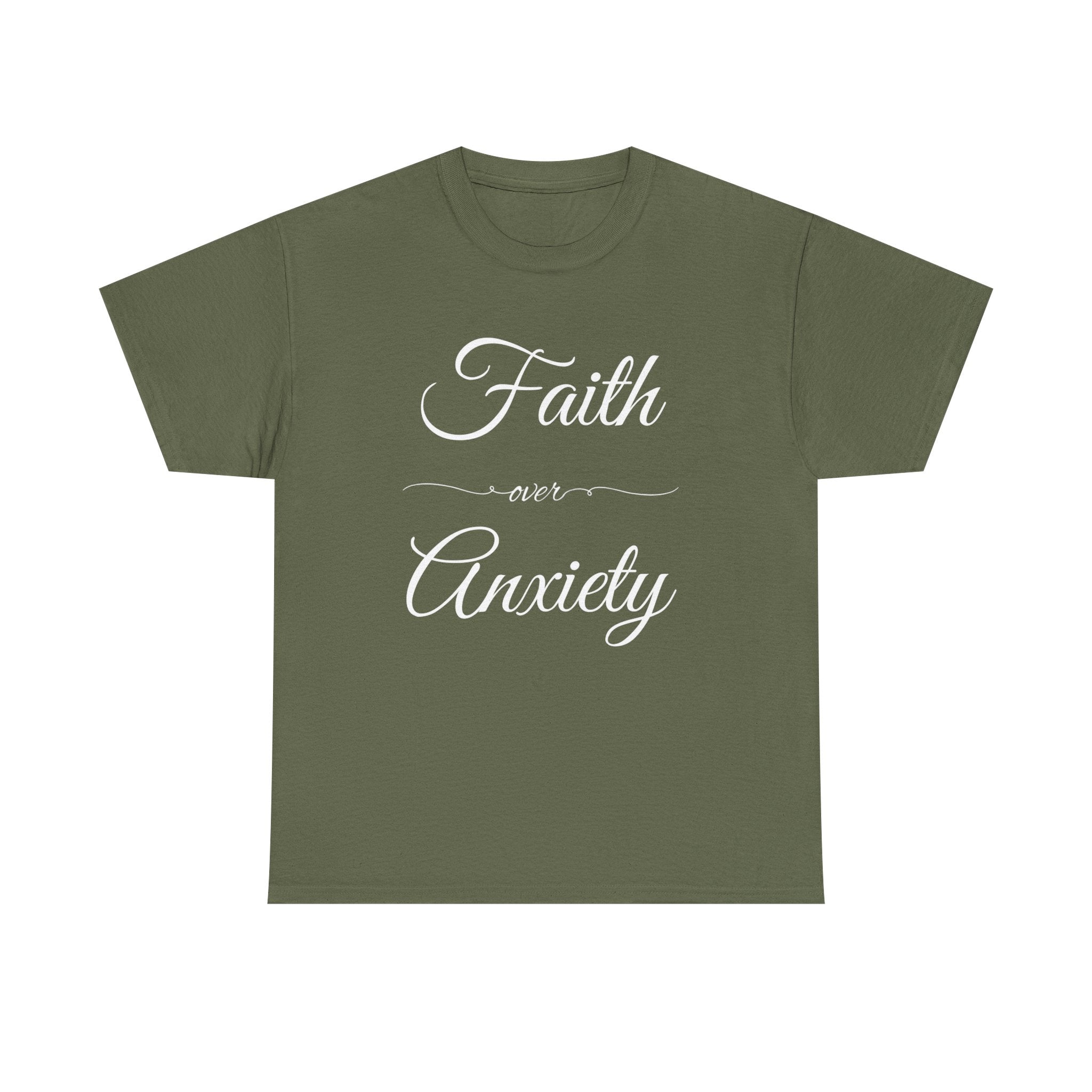 Faith Over Anxiety Unisex Heavy Cotton Tee, Motivational T-Shirt for Stress Relief, Mindfulness Apparel, Gift for Mental Health [...]