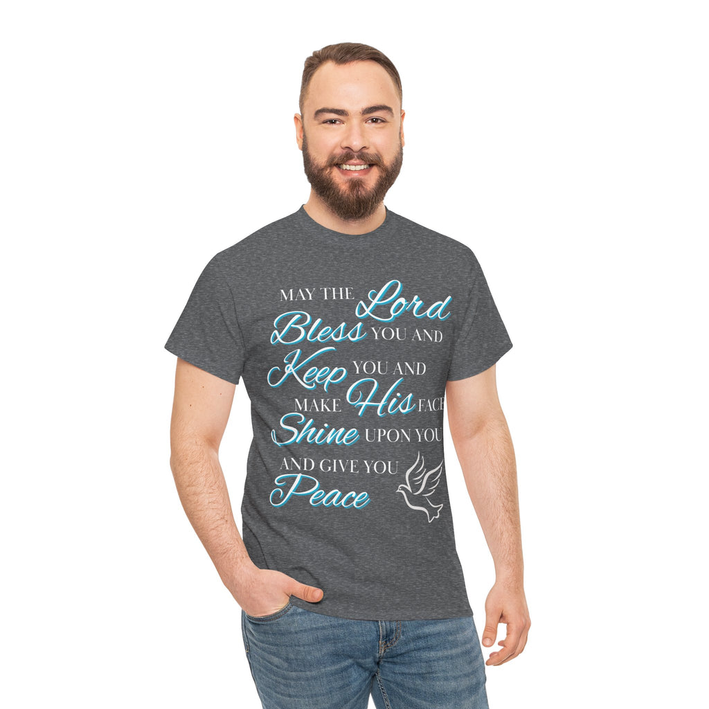 May The Lord Bless You and Keep You Faith-Inspired Unisex Heavy Cotton Tee, Inspirational Graphic Shirt, Christian Gift, Casual Wear, Spiritual Comfort, Religious Apparel