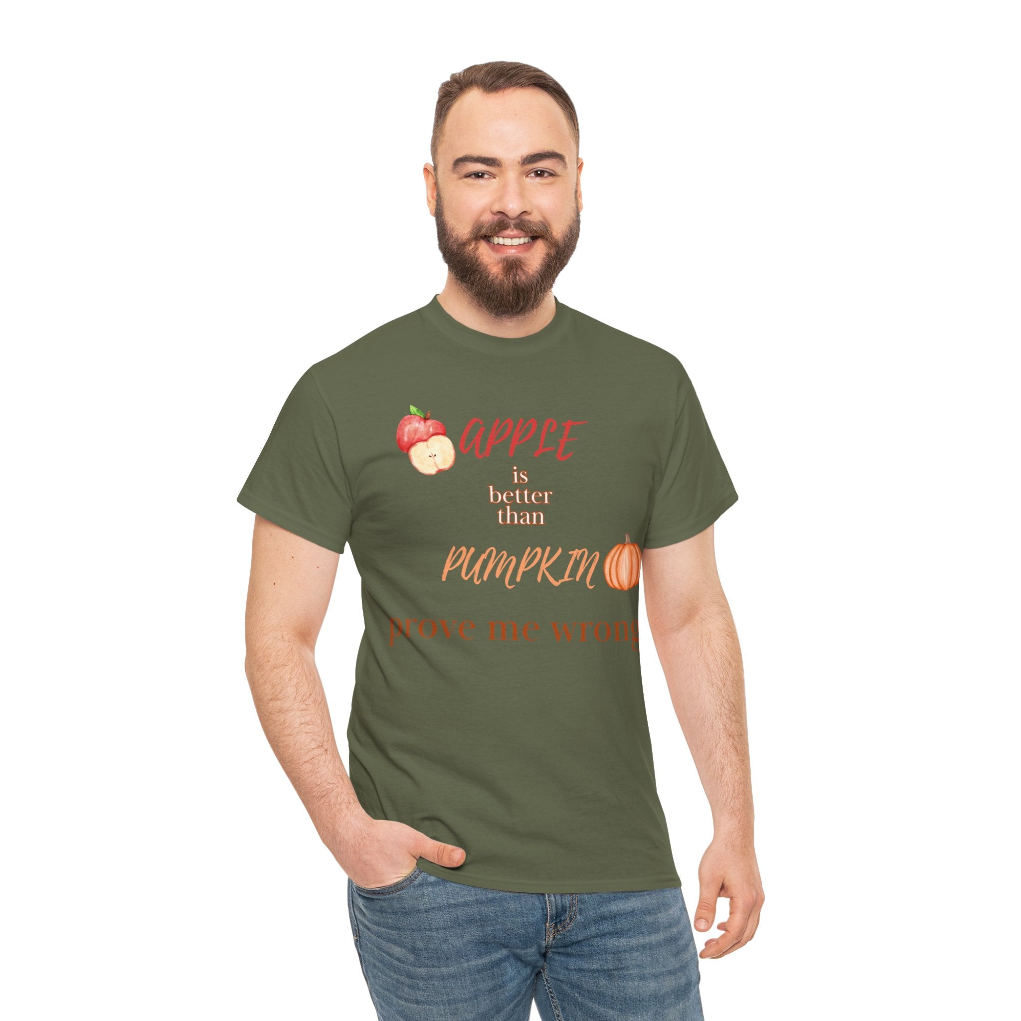 Apple Better Than Pumpkin Tee, Funny Autumn T-Shirt, Casual Halloween Shirt, Fall Holiday Apparel, Gift for Friends