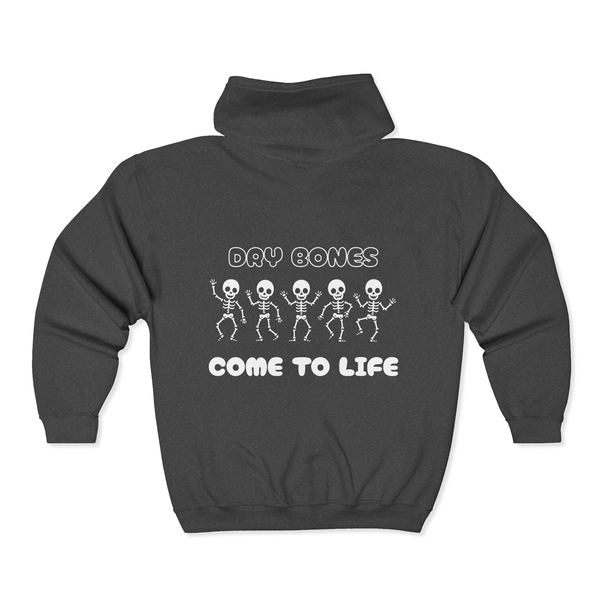 Dry Bones Design On Back Unisex Heavy Blend™ Full Zip Hooded Sweatshirt