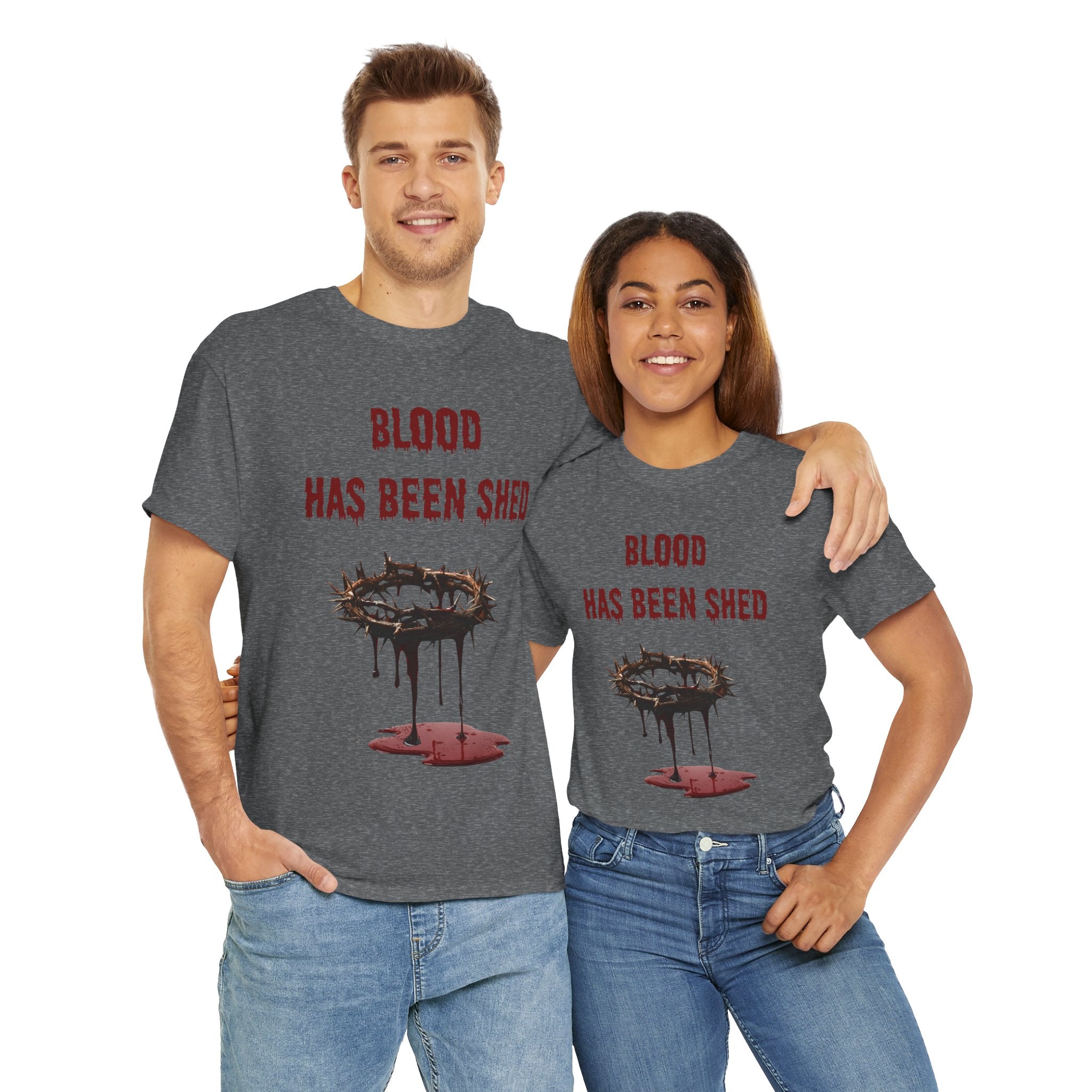 Faith-Inspired Halloween Graphic Tee, Unisex Heavy Cotton T-Shirt, Spiritual Apparel, Religious Gift, Church Event Wear, Unique Faith T-Shirt
