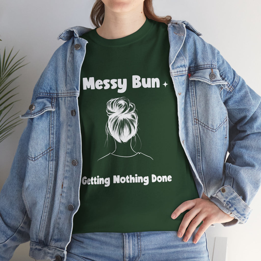 Messy Bun Getting Nothing Done Unisex Heavy Cotton Tee - Casual Everyday Tee for Home, Gift for Friends, Relaxed Fit for Women, Funny Quote Shirt, Ideal [...]