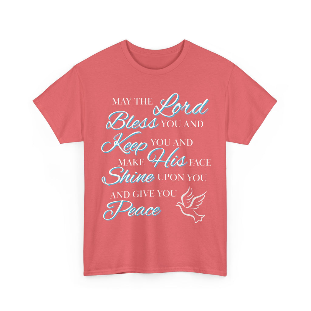 May The Lord Bless You and Keep You Faith-Inspired Unisex Heavy Cotton Tee, Inspirational Graphic Shirt, Christian Gift, Casual Wear, Spiritual Comfort, Religious Apparel