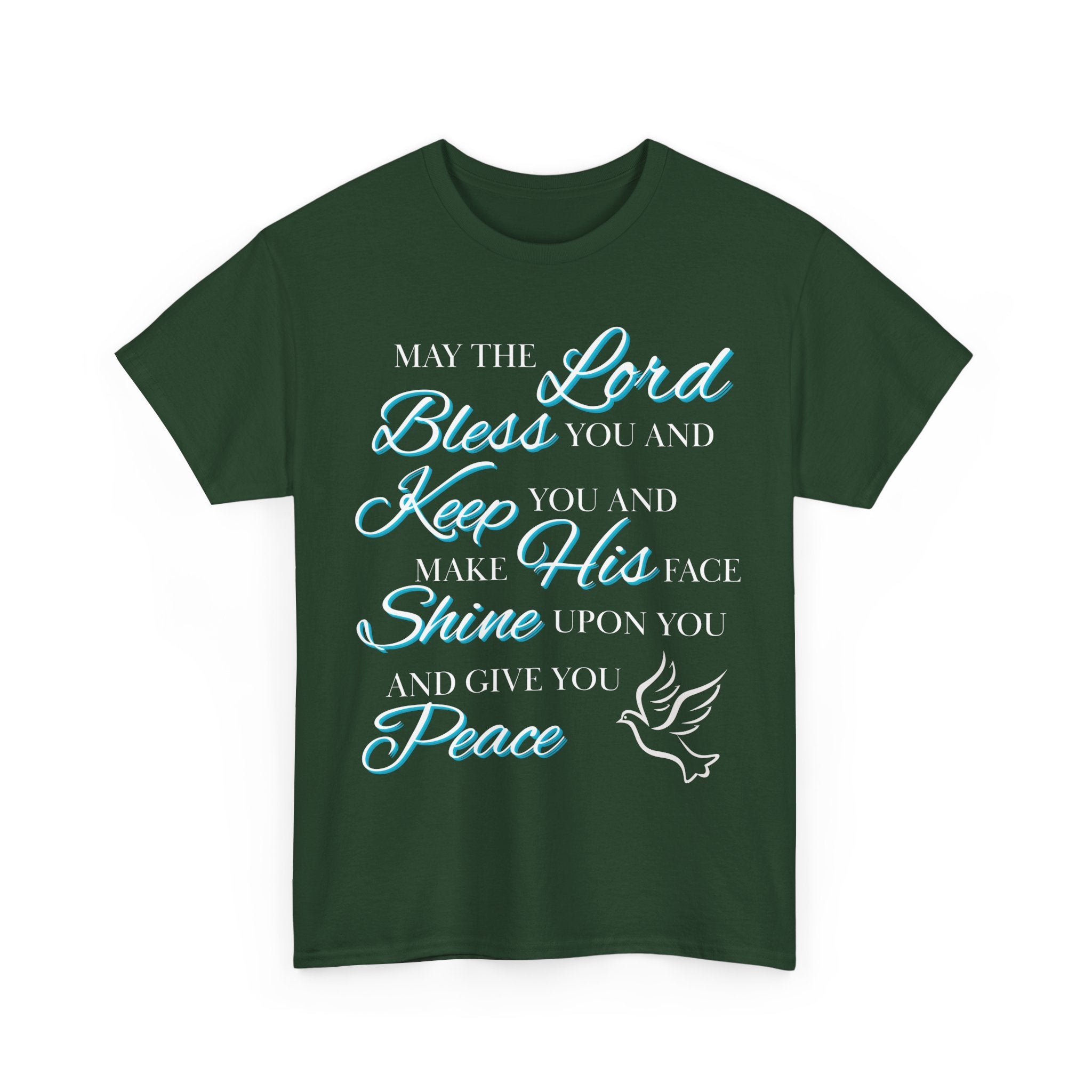 May The Lord Bless You and Keep You Faith-Inspired Unisex Heavy Cotton Tee, Inspirational Graphic Shirt, Christian Gift, Casual Wear, Spiritual Comfort, Religious Apparel