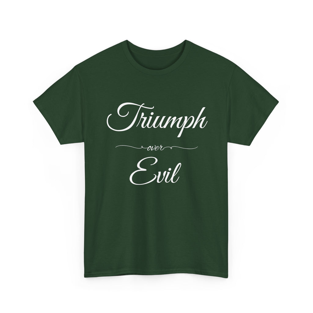 Triumph Over Evil Unisex Heavy Cotton Tee | Inspirational Tee, Casual Wear, Gift for Heroes, Motivational Shirt, Everyday Style