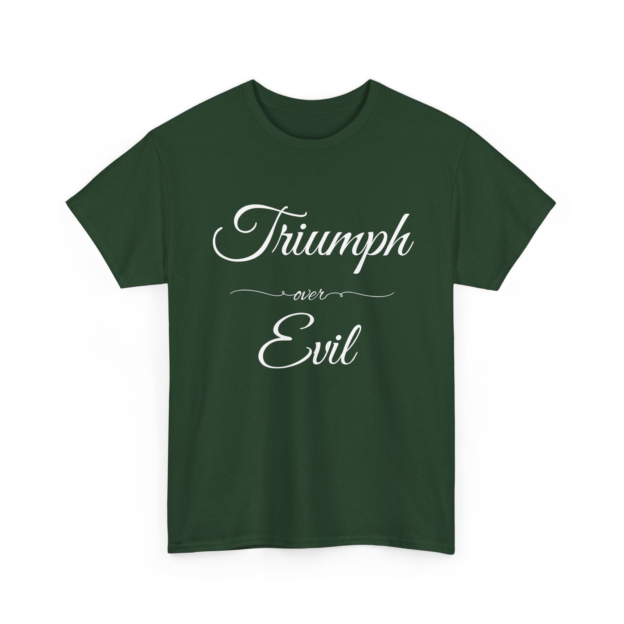 Triumph Over Evil Unisex Heavy Cotton Tee | Inspirational Tee, Casual Wear, Gift for Heroes, Motivational Shirt, Everyday Style