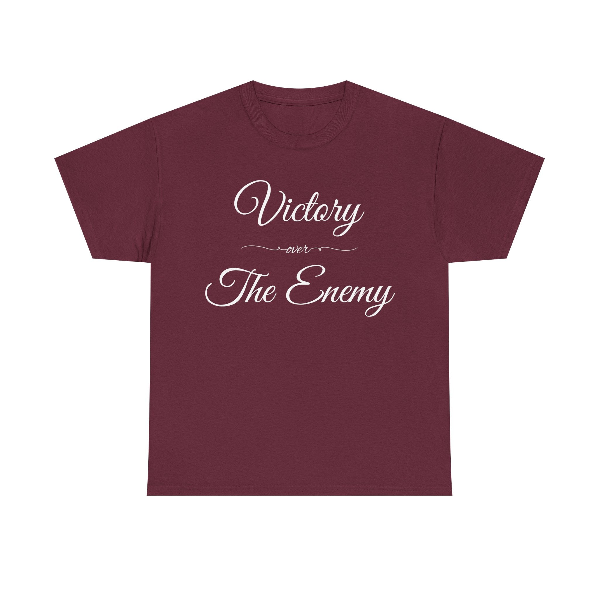 Victory Over The Enemy Tee, Inspirational T-Shirt, Motivational Cotton Tee, Gift for Warriors, Casual Wear, Empowerment Shirt