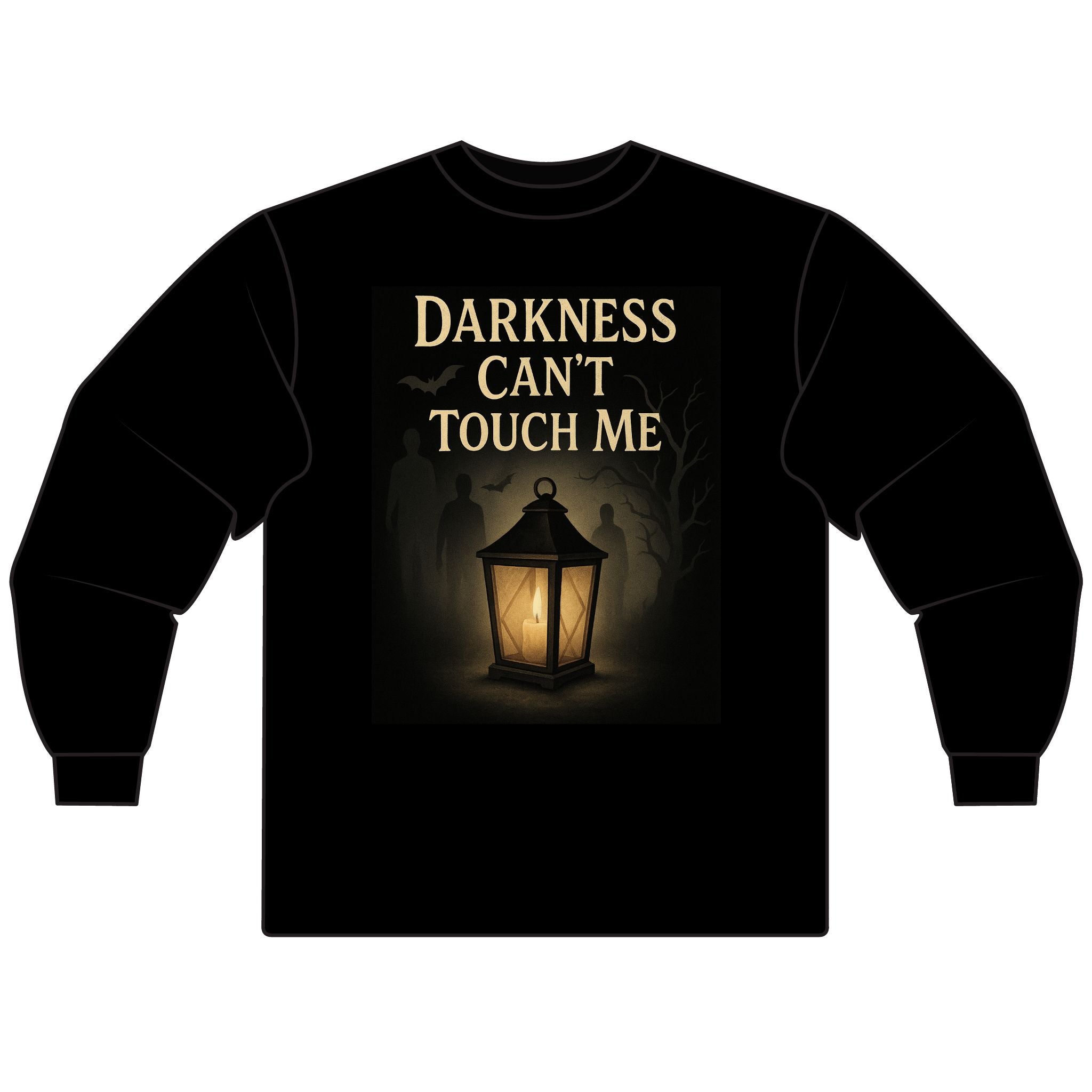 Darkness Can't Touch Me Unisex Long Sleeve T-Shirt, Halloween Costume, Spooky Gift, Unique Apparel, Fall Fashion, Ghostly Vibes