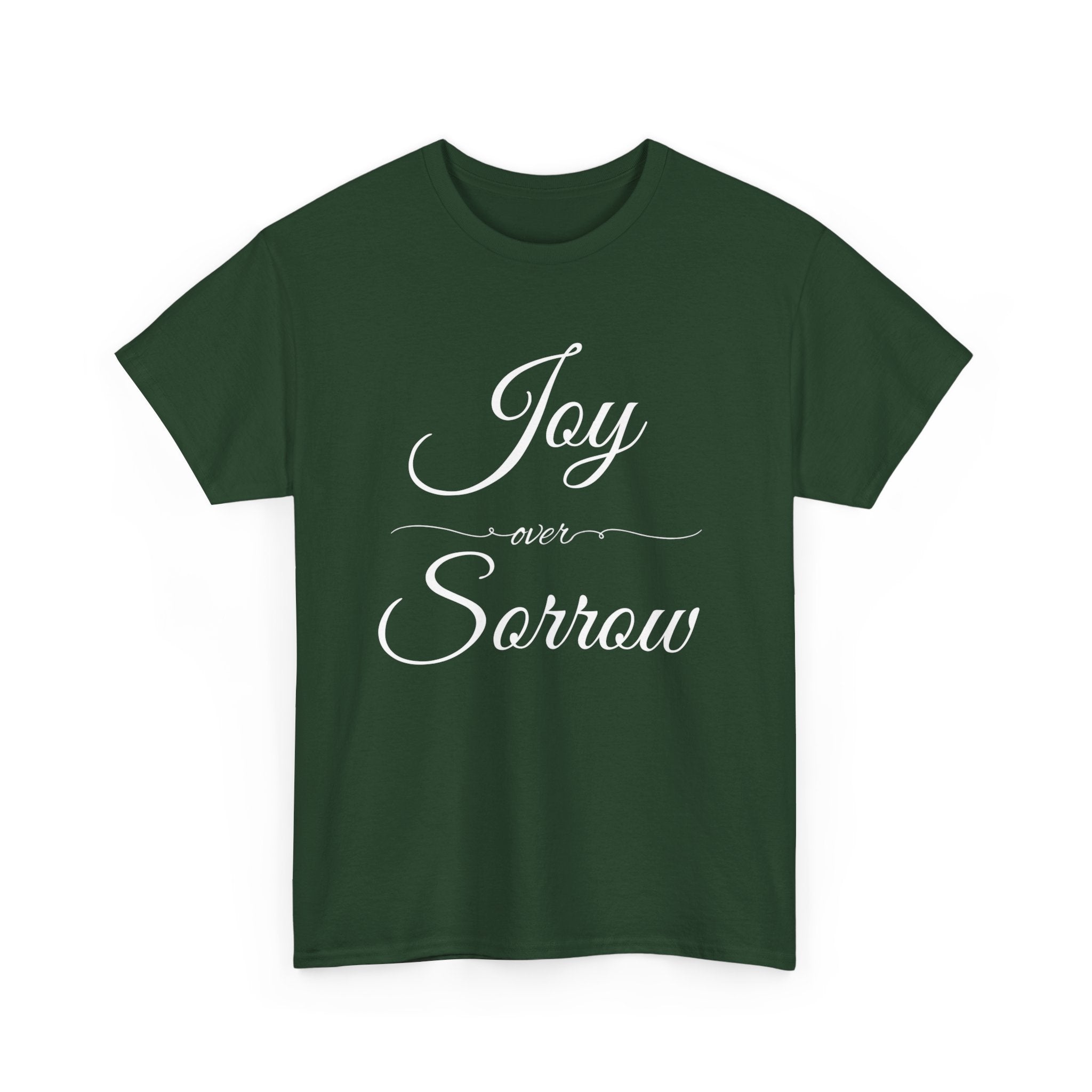 Joy Over Sorrow Unisex Heavy Cotton Tee, Inspirational T-Shirt, Casual Wear, Gift for Him and Her, Everyday Comfort, Grief and Hope Shirt
