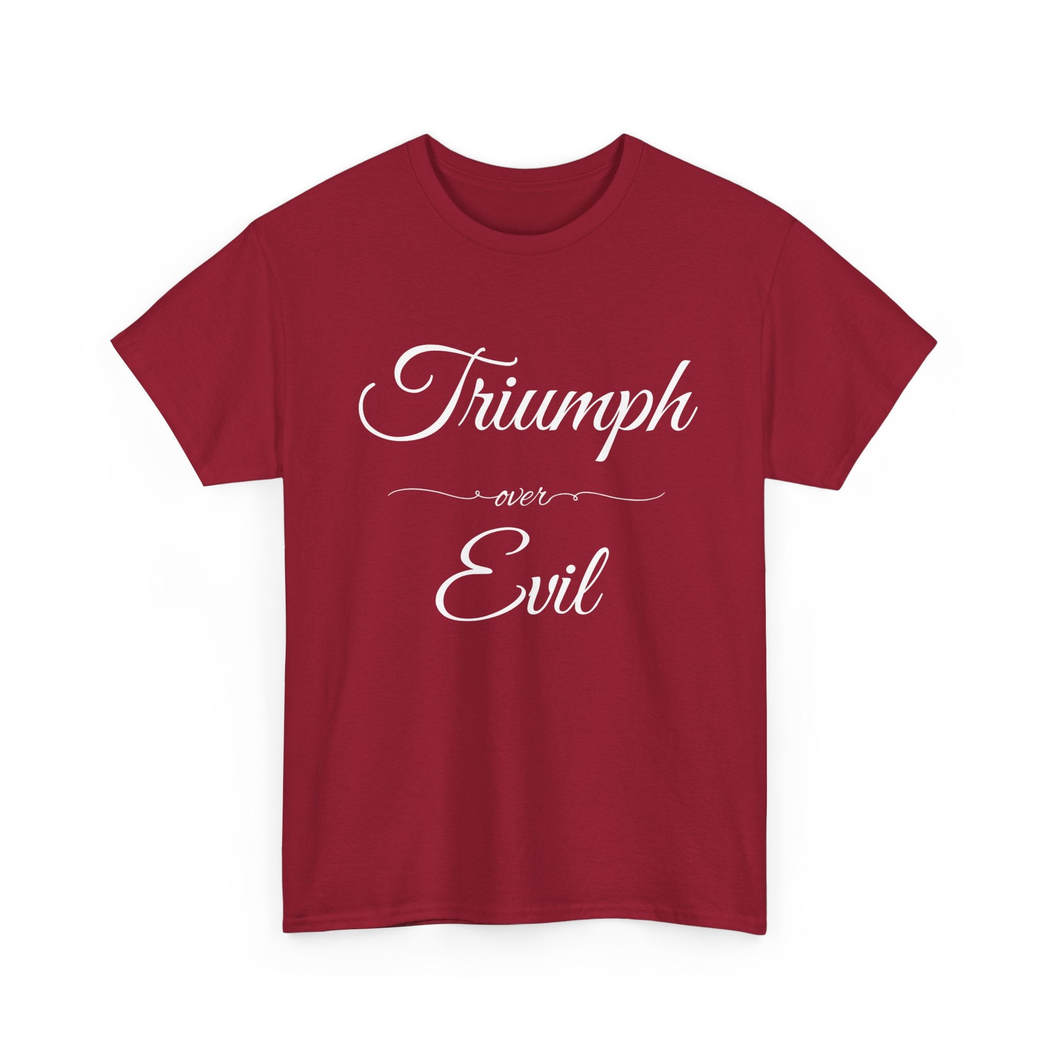 Triumph Over Evil Unisex Heavy Cotton Tee | Inspirational Tee, Casual Wear, Gift for Heroes, Motivational Shirt, Everyday Style