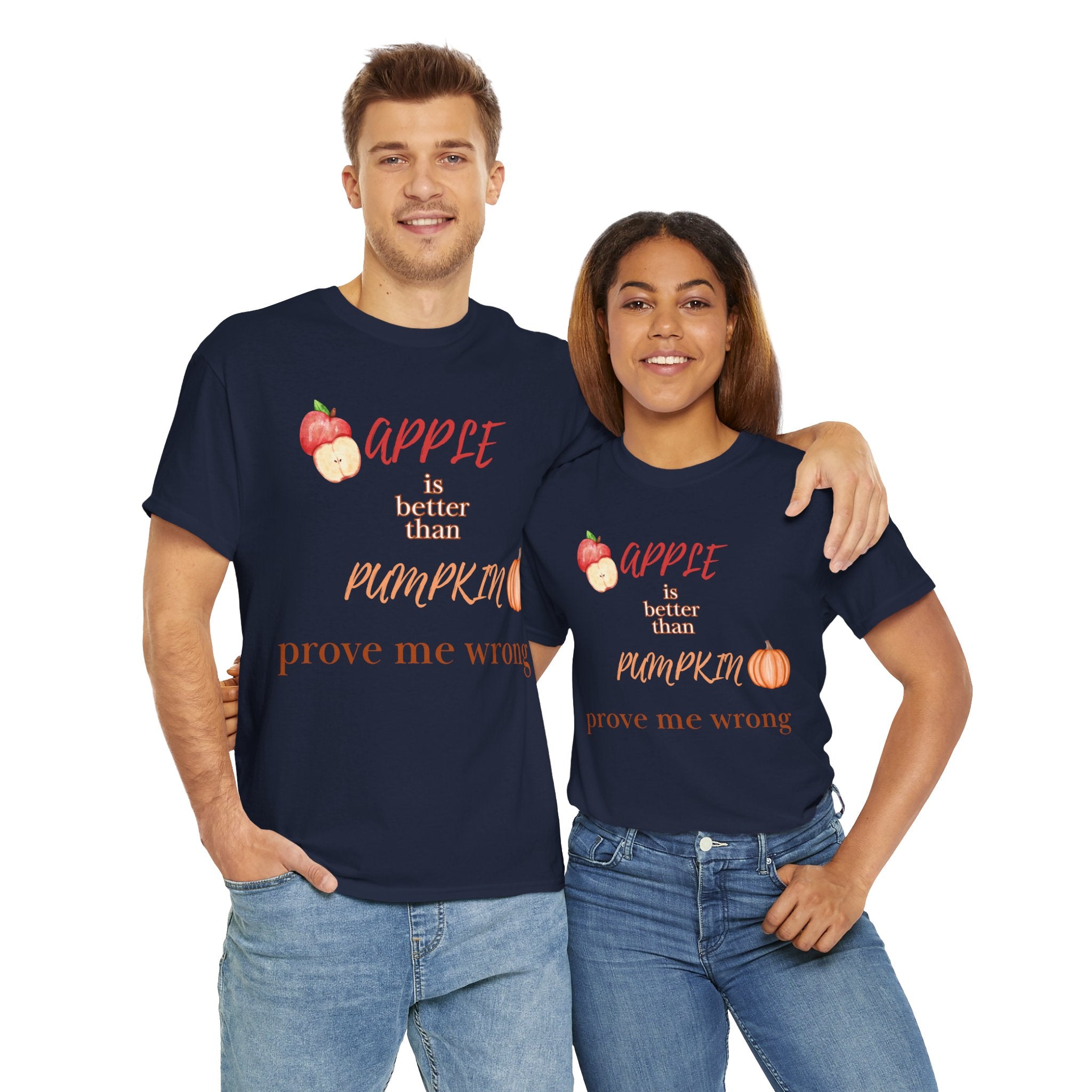 Apple Better Than Pumpkin Tee, Funny Autumn T-Shirt, Casual Halloween Shirt, Fall Holiday Apparel, Gift for Friends