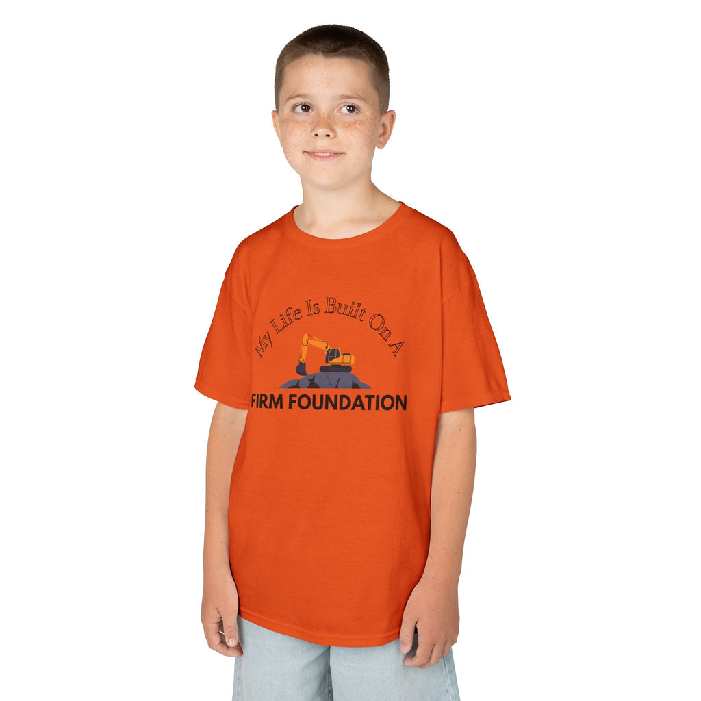 Kids Tee - My Life is Built on a Firm Foundation Construction Image