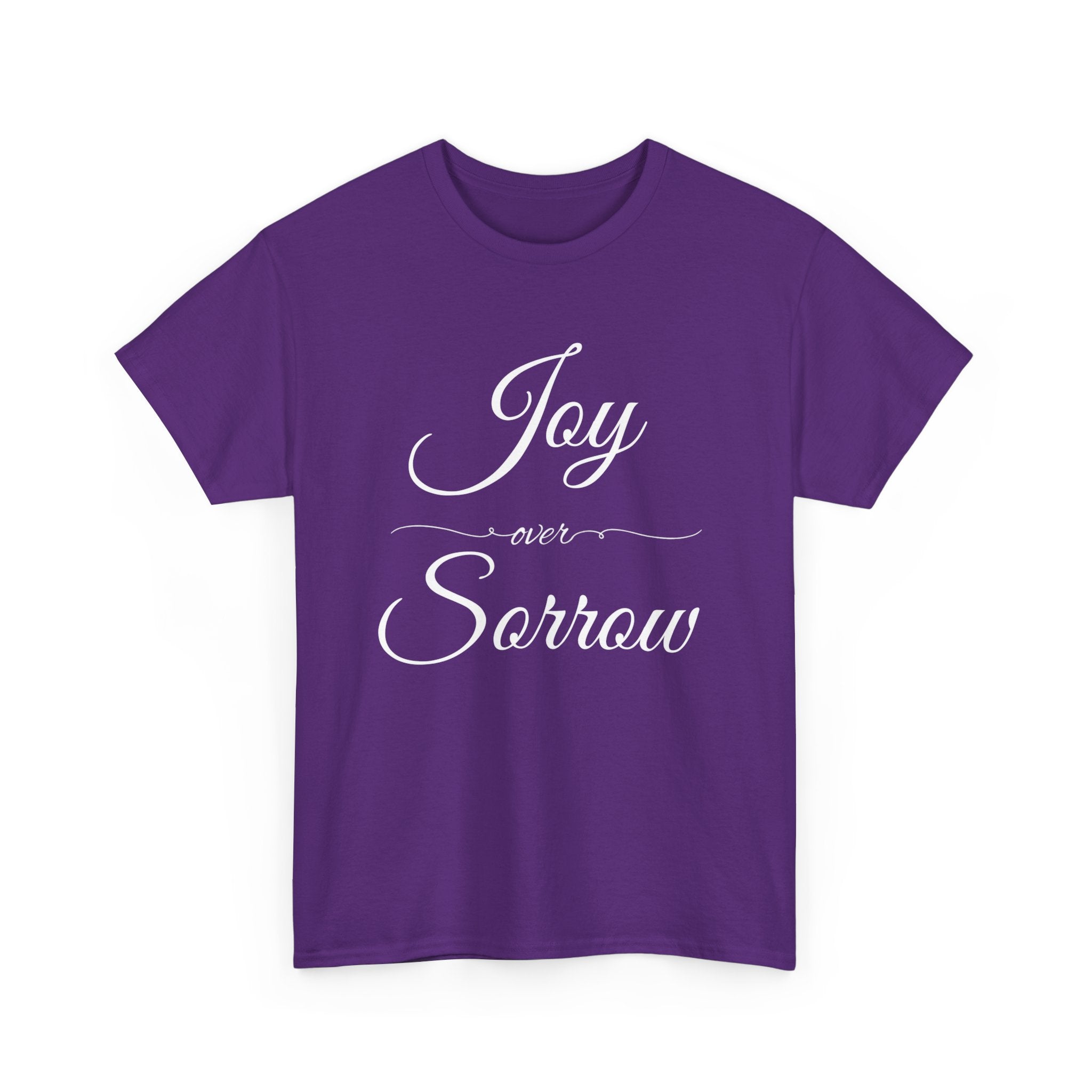 Joy Over Sorrow Unisex Heavy Cotton Tee, Inspirational T-Shirt, Casual Wear, Gift for Him and Her, Everyday Comfort, Grief and Hope Shirt