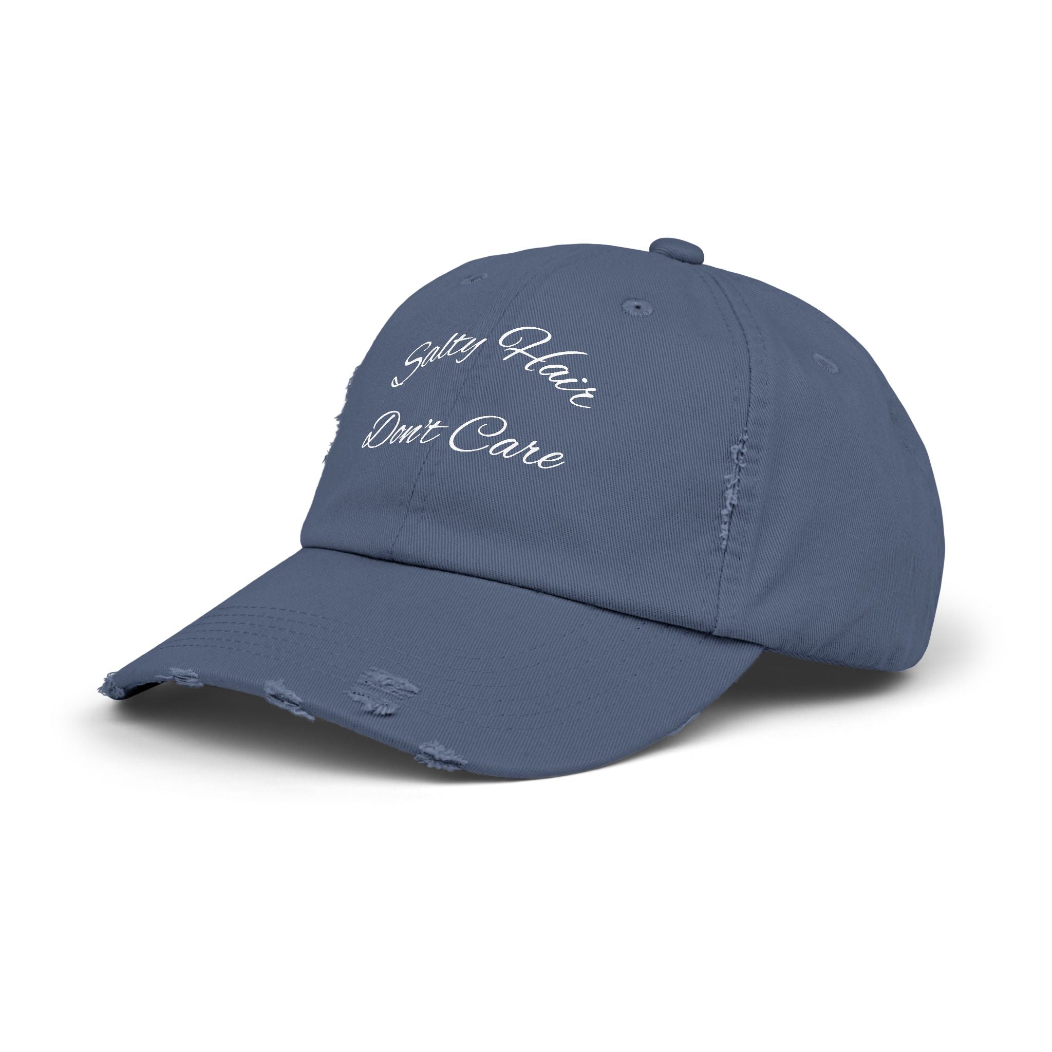 Salty Hair Don't Care Stylish Unisex Distressed Cap - Perfect for Beach Days, Vacation, and Casual Outings, Salty Hair Don't Care Hat, Trendy Accessories, [...]