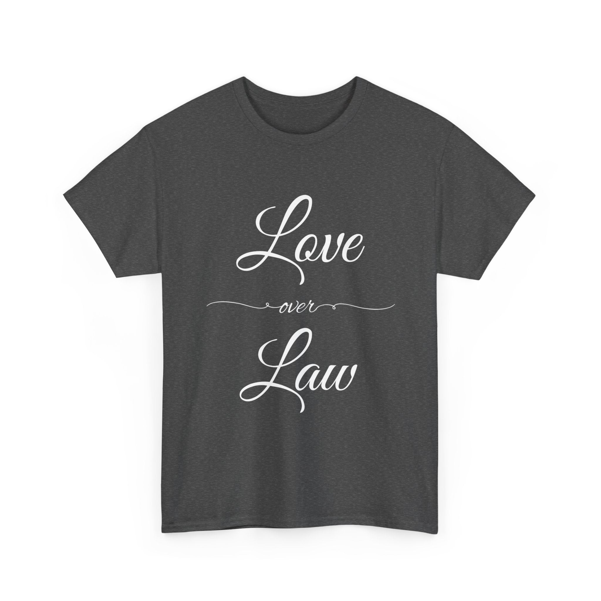Love Over Law Unisex Heavy Cotton Tee - Cute Legal Shirt, Gift for Law Students, Casual Wear, Legal Humor, Graduation Gift, Law School Apparel