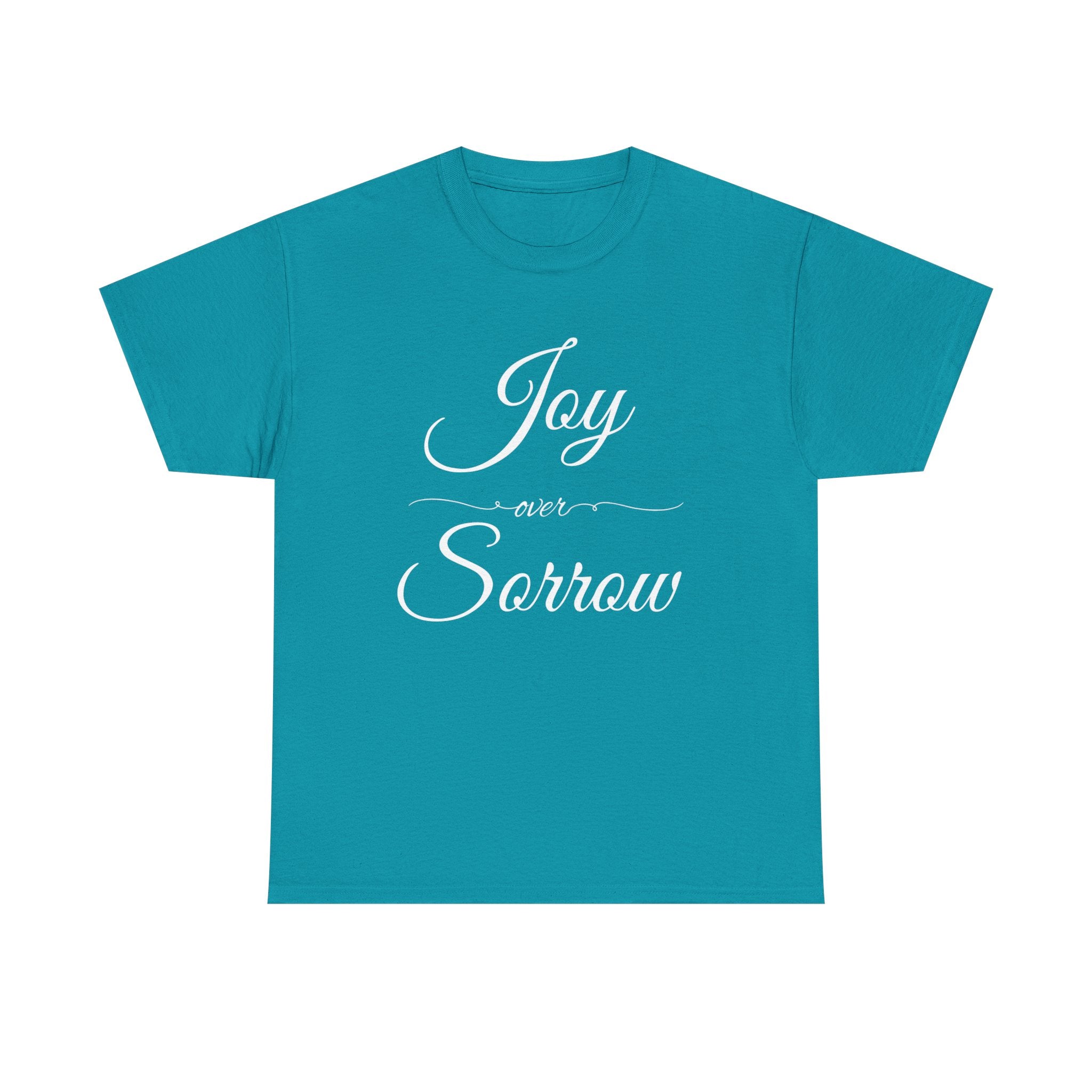 Joy Over Sorrow Unisex Heavy Cotton Tee, Inspirational T-Shirt, Casual Wear, Gift for Him and Her, Everyday Comfort, Grief and Hope Shirt