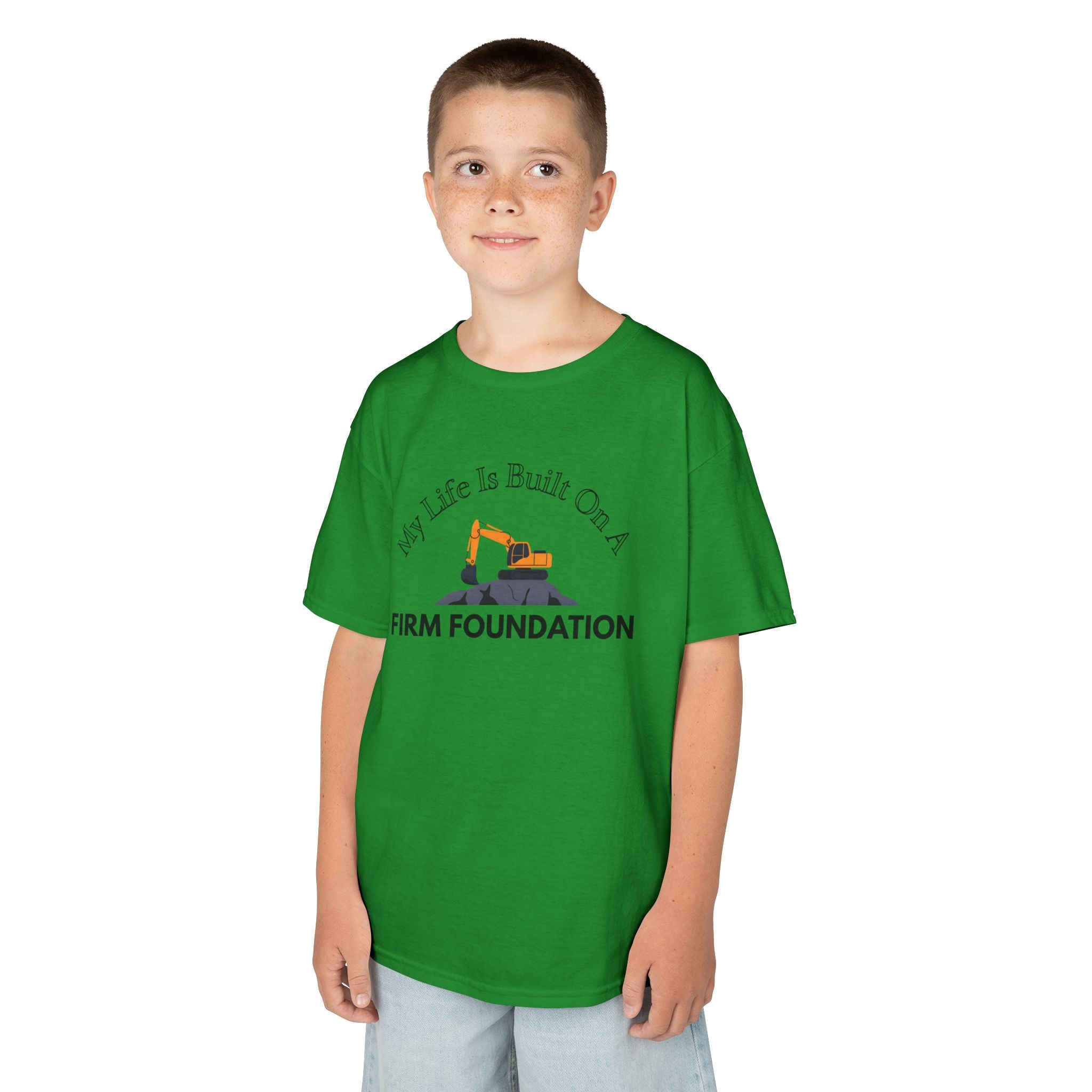 Kids Tee - My Life is Built on a Firm Foundation Construction Image