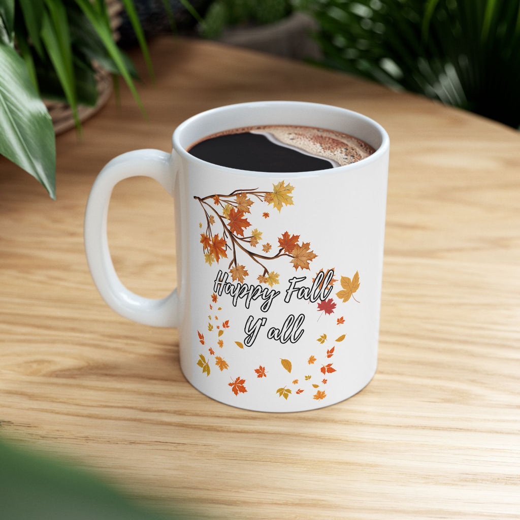 Autumn Floral Ceramic Mug, Cozy Coffee Cup, Fall Decor Gift, Nature Lover Present, Seasonal Beverage Holder