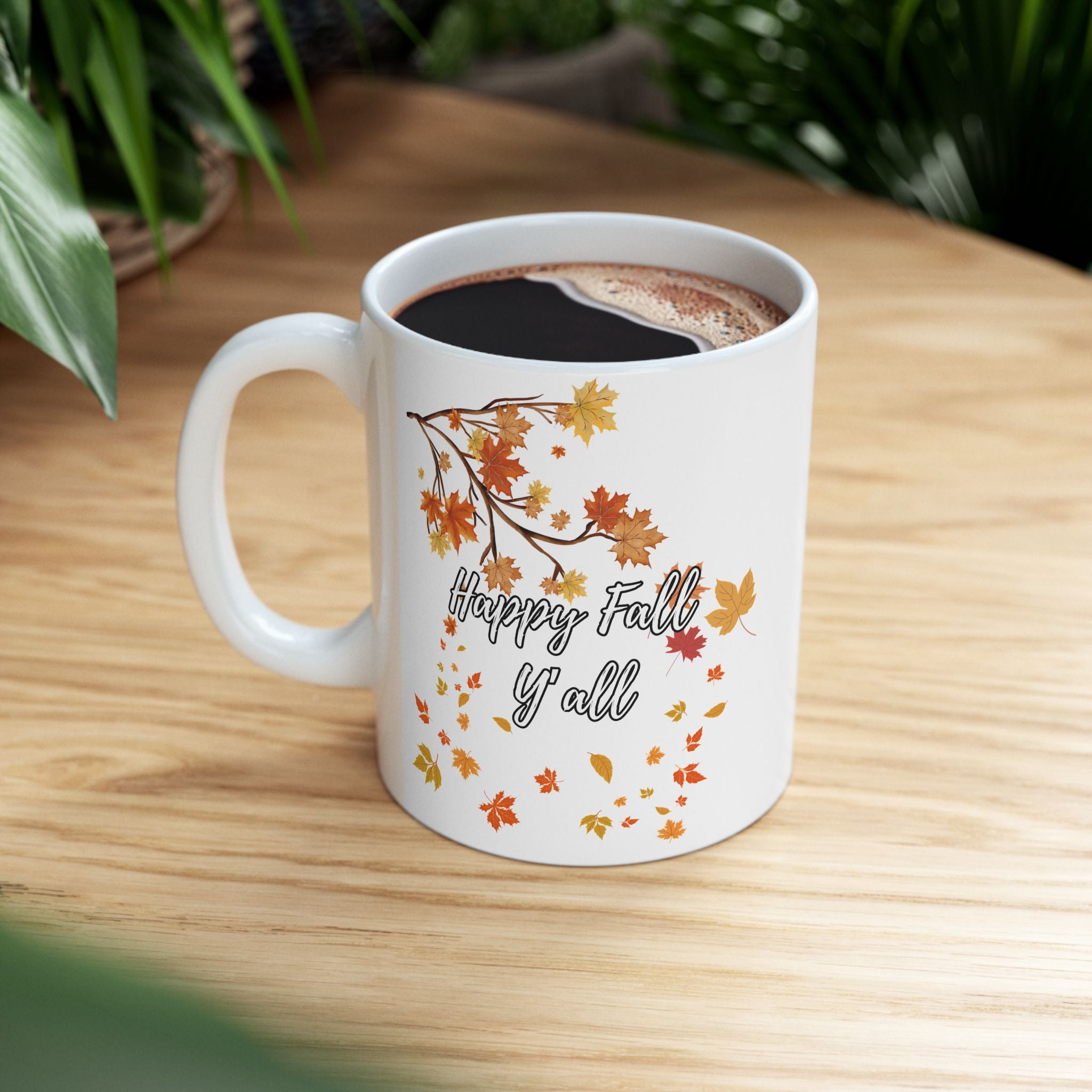 Autumn Floral Ceramic Mug, Cozy Coffee Cup, Fall Decor Gift, Nature Lover Present, Seasonal Beverage Holder
