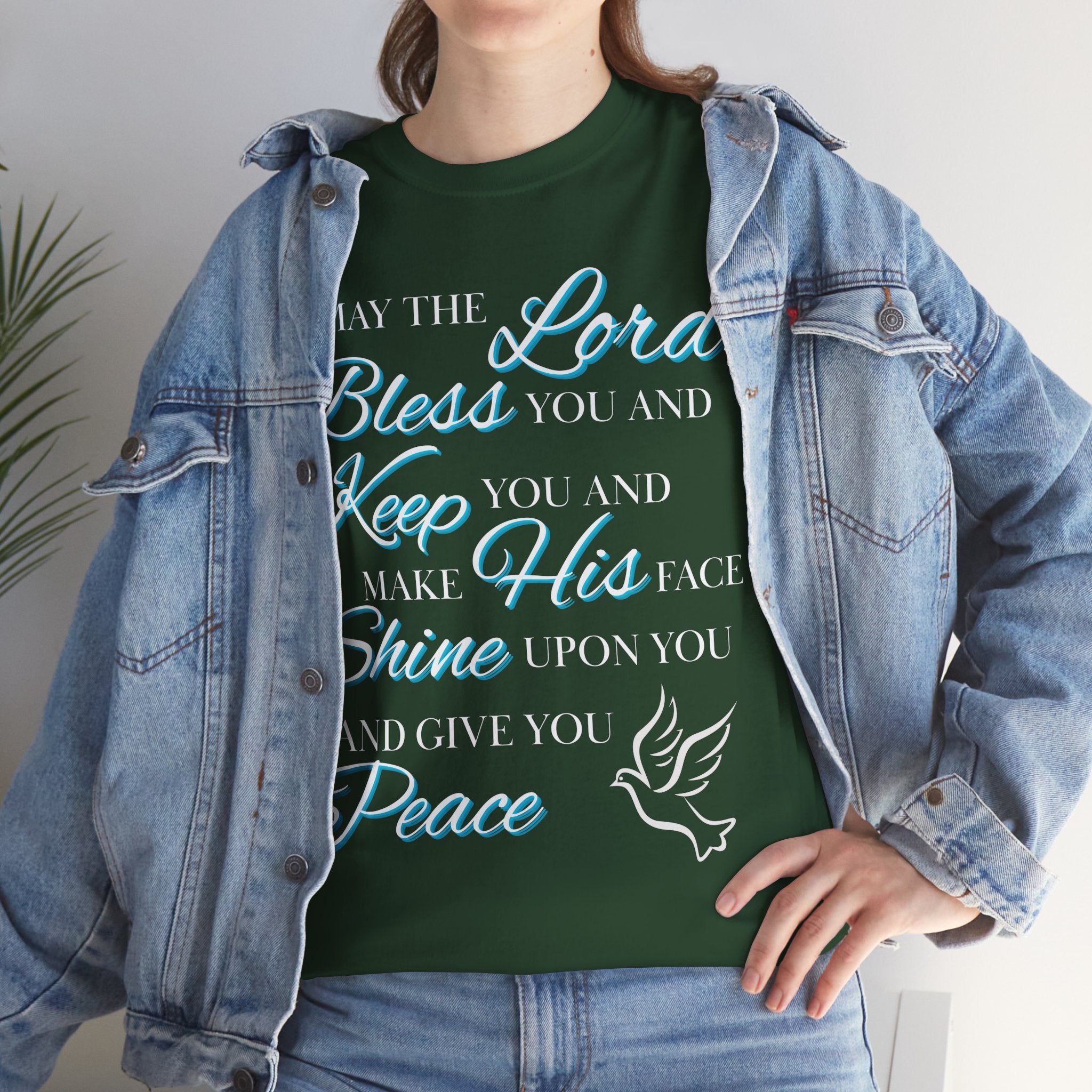 May The Lord Bless You and Keep You Faith-Inspired Unisex Heavy Cotton Tee, Inspirational Graphic Shirt, Christian Gift, Casual Wear, Spiritual Comfort, Religious Apparel