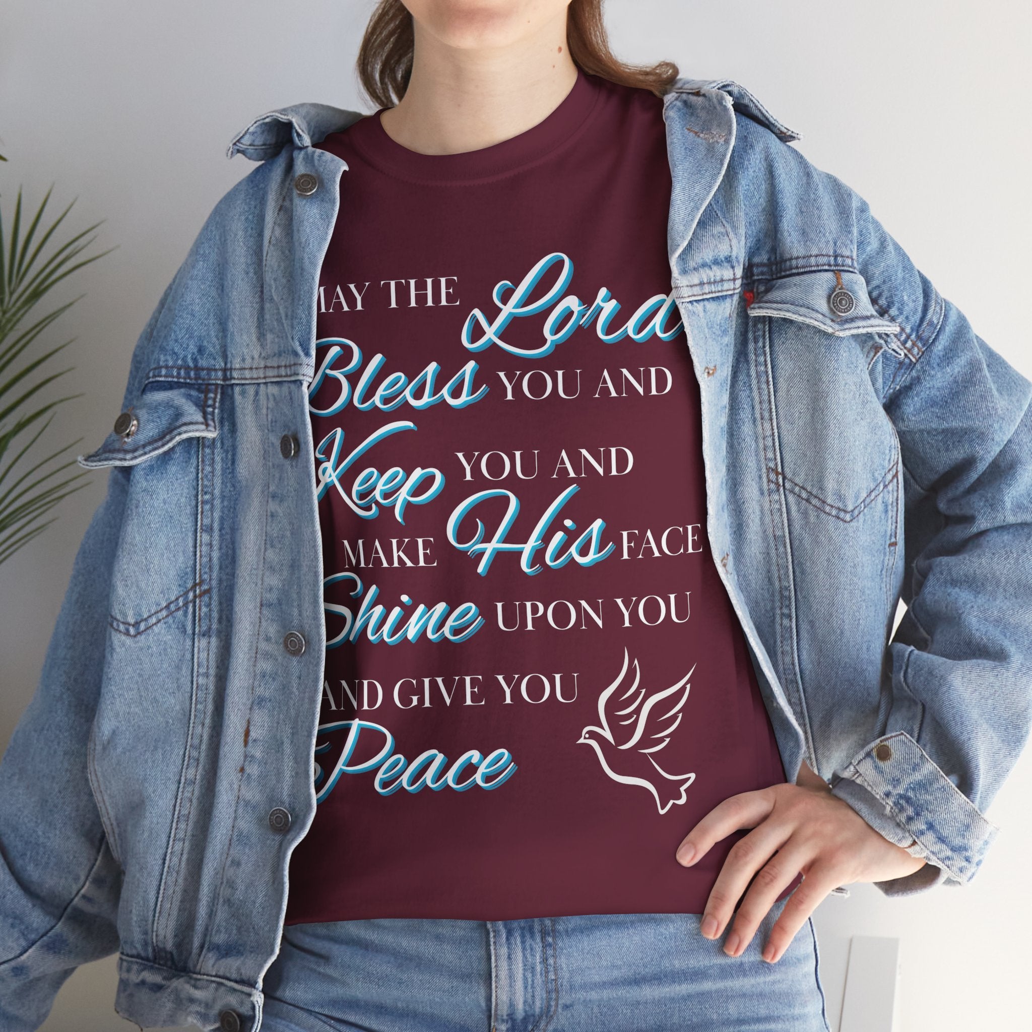 May The Lord Bless You and Keep You Faith-Inspired Unisex Heavy Cotton Tee, Inspirational Graphic Shirt, Christian Gift, Casual Wear, Spiritual Comfort, Religious Apparel