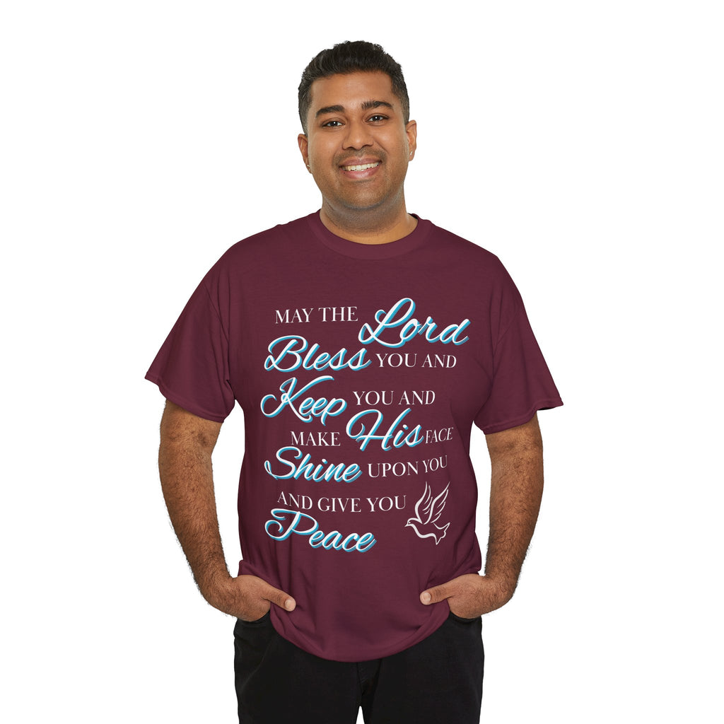 May The Lord Bless You and Keep You Faith-Inspired Unisex Heavy Cotton Tee, Inspirational Graphic Shirt, Christian Gift, Casual Wear, Spiritual Comfort, Religious Apparel