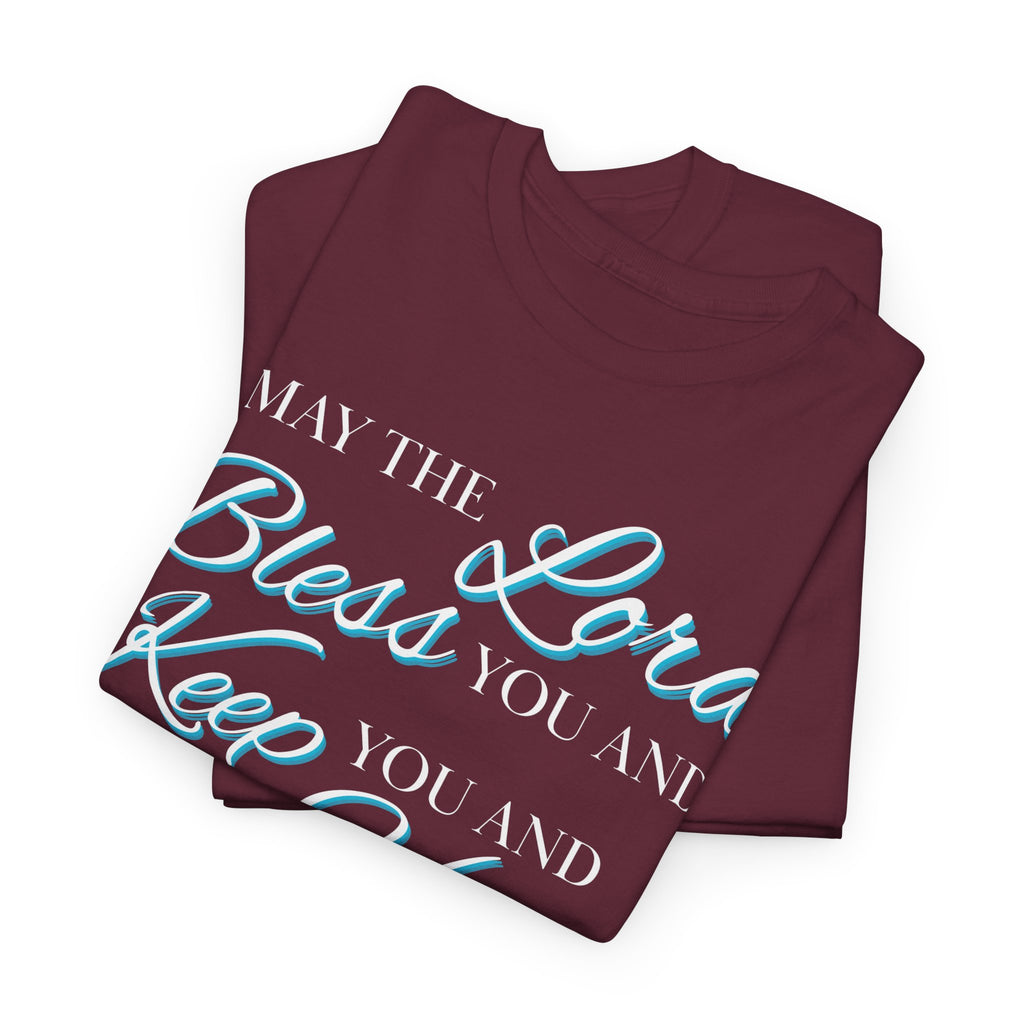 May The Lord Bless You and Keep You Faith-Inspired Unisex Heavy Cotton Tee, Inspirational Graphic Shirt, Christian Gift, Casual Wear, Spiritual Comfort, Religious Apparel